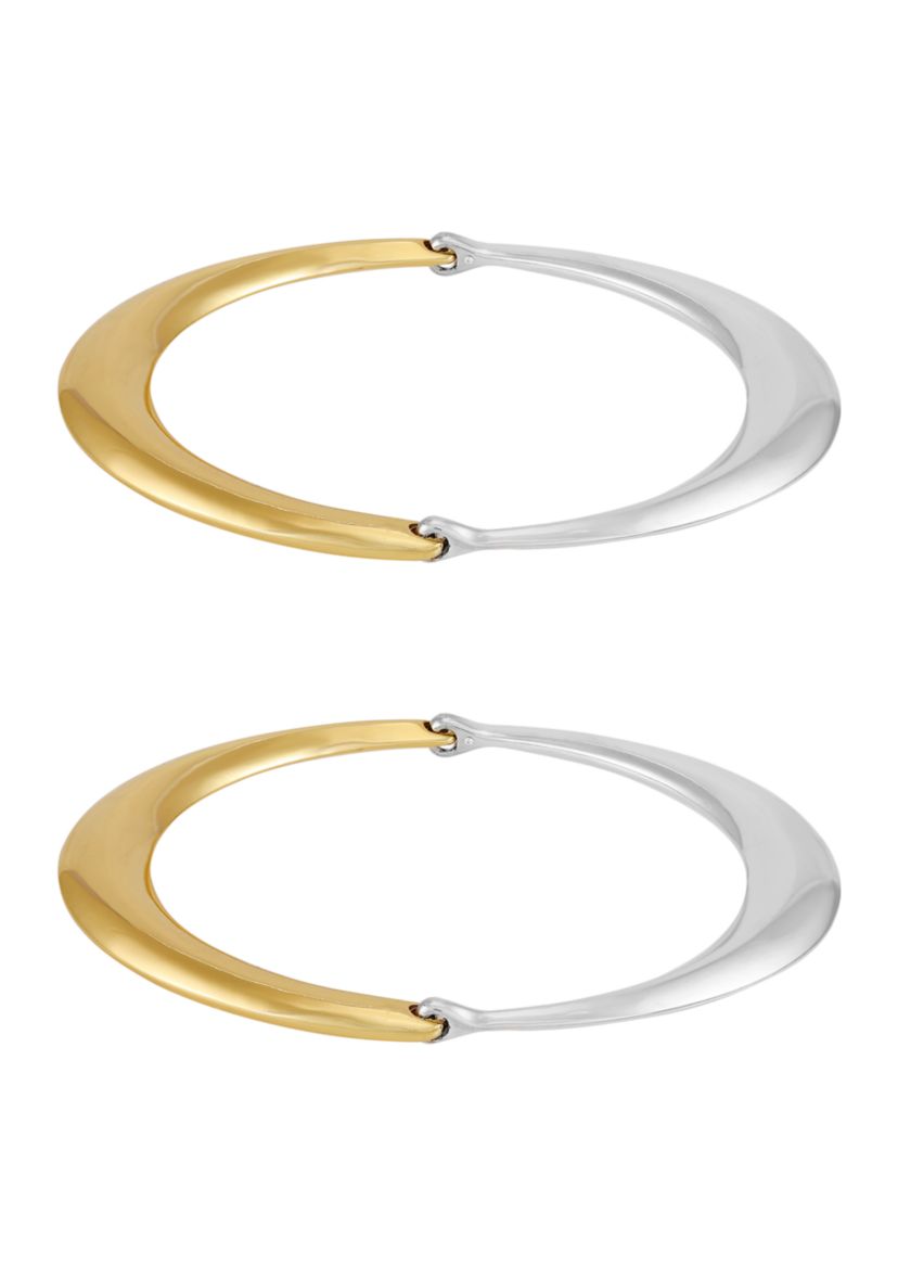 Two Tone Bangle Bracelet Set