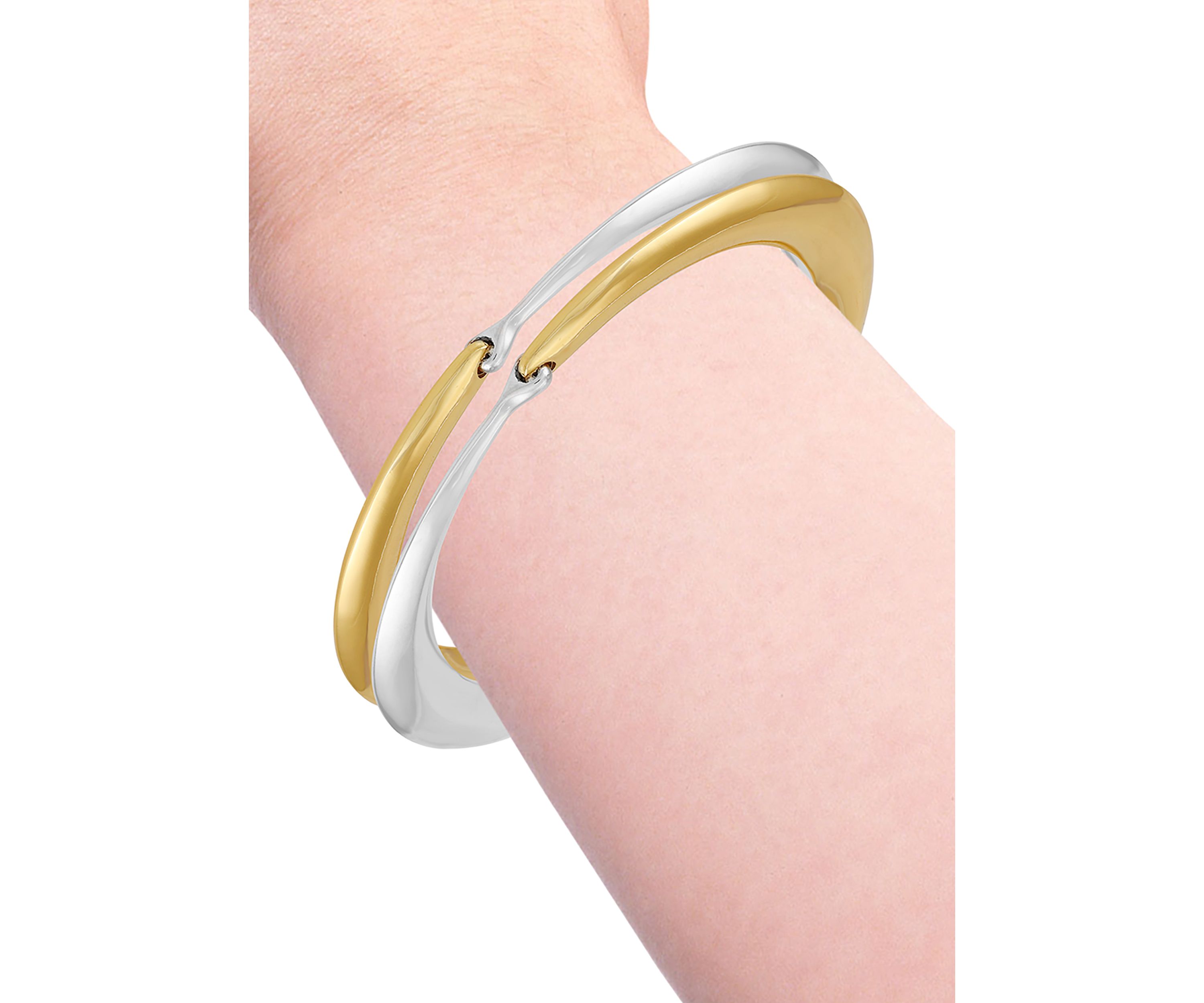 Two Tone Bangle Bracelet Set