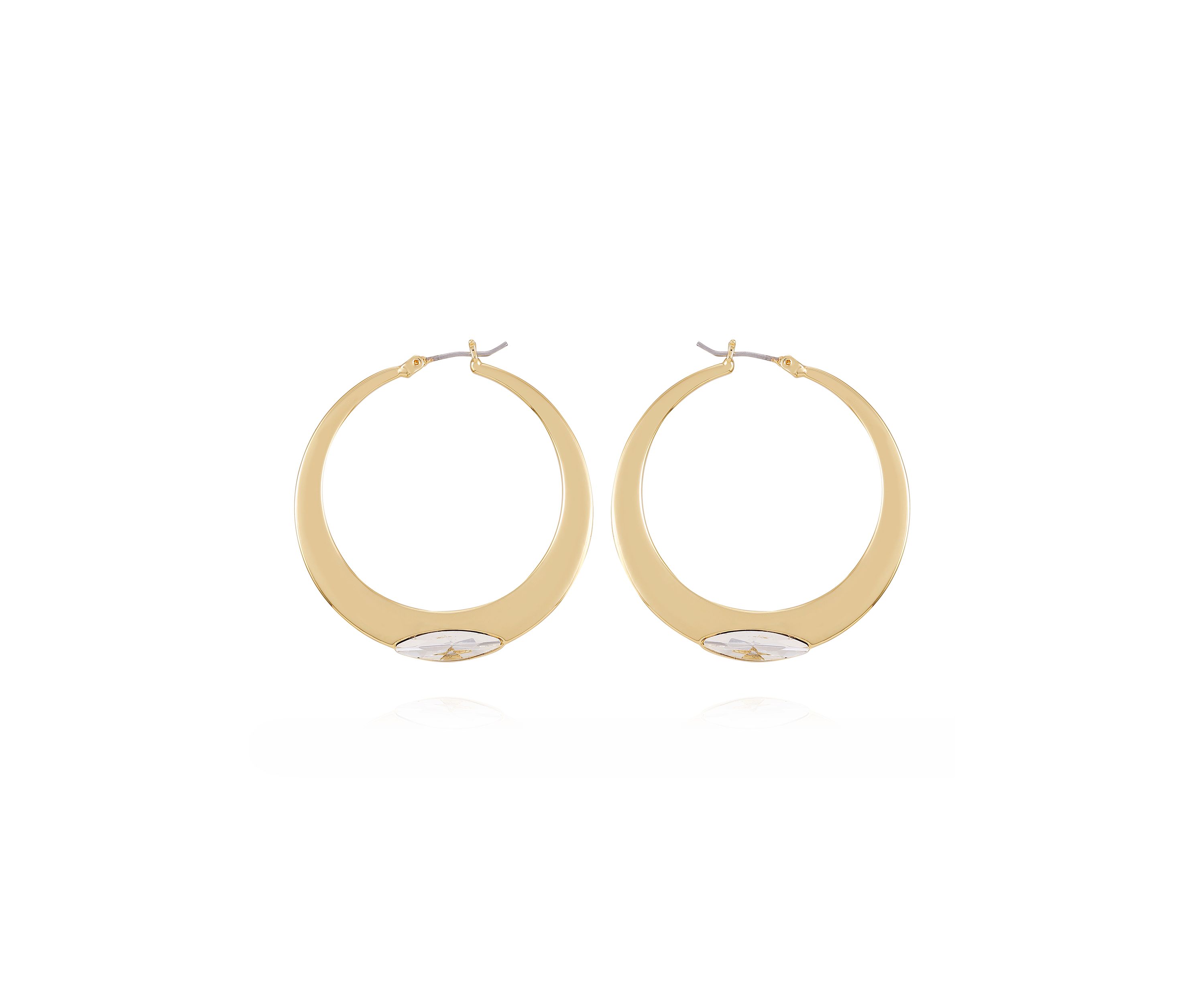 Gold Plated Crystal Hoop Earrings