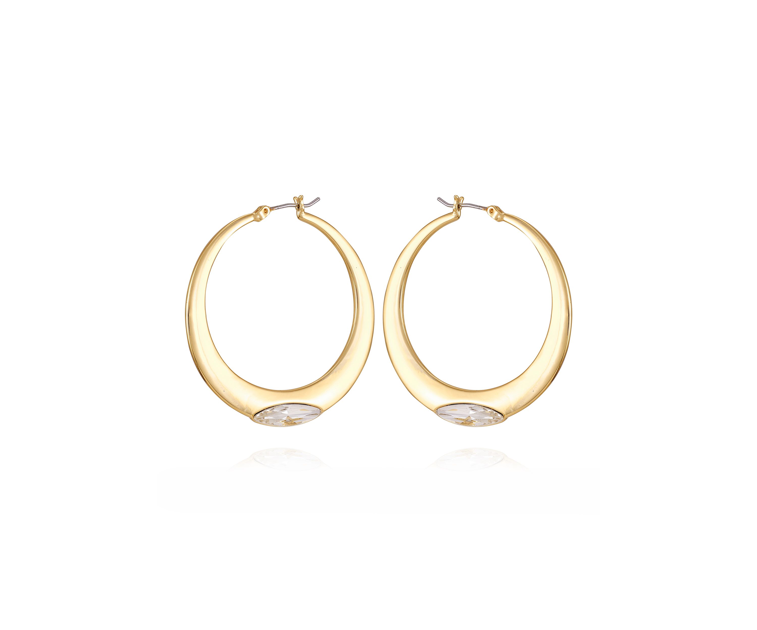 Gold Plated Crystal Hoop Earrings