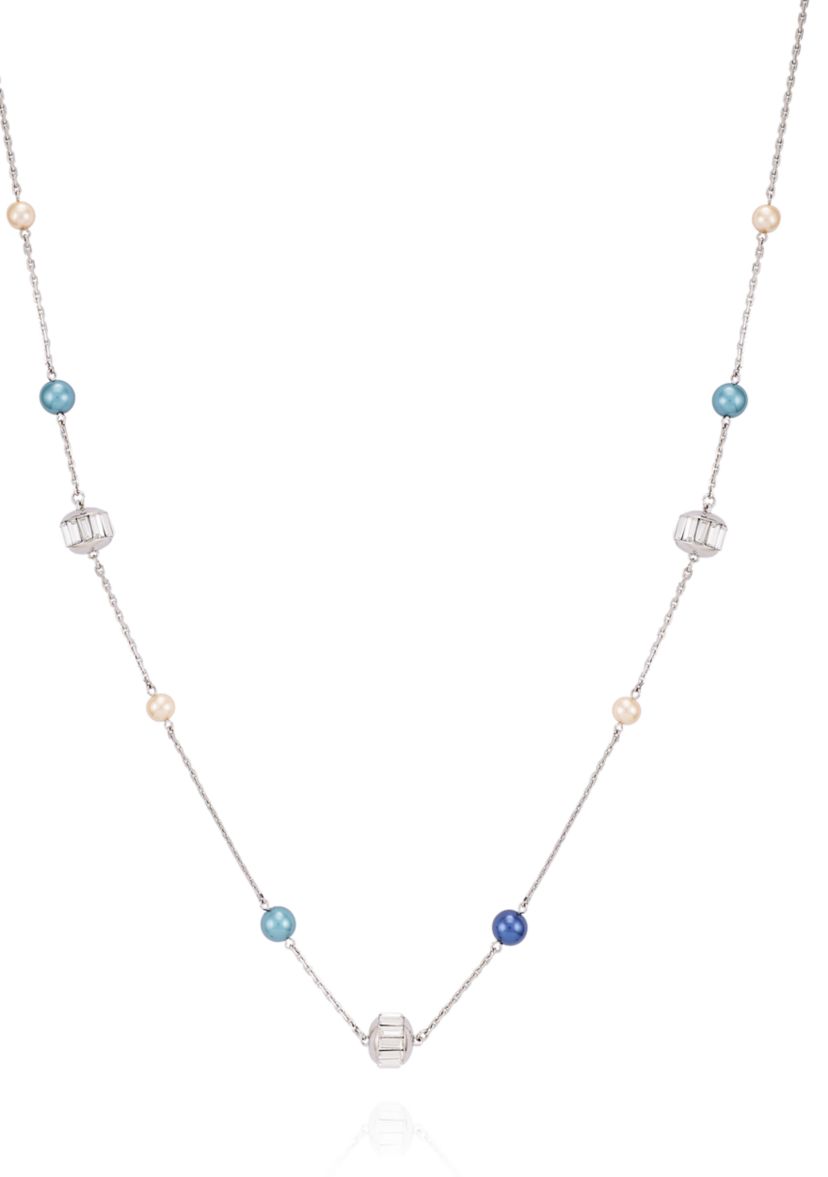 Multicolor Pearl Bead Long Necklace