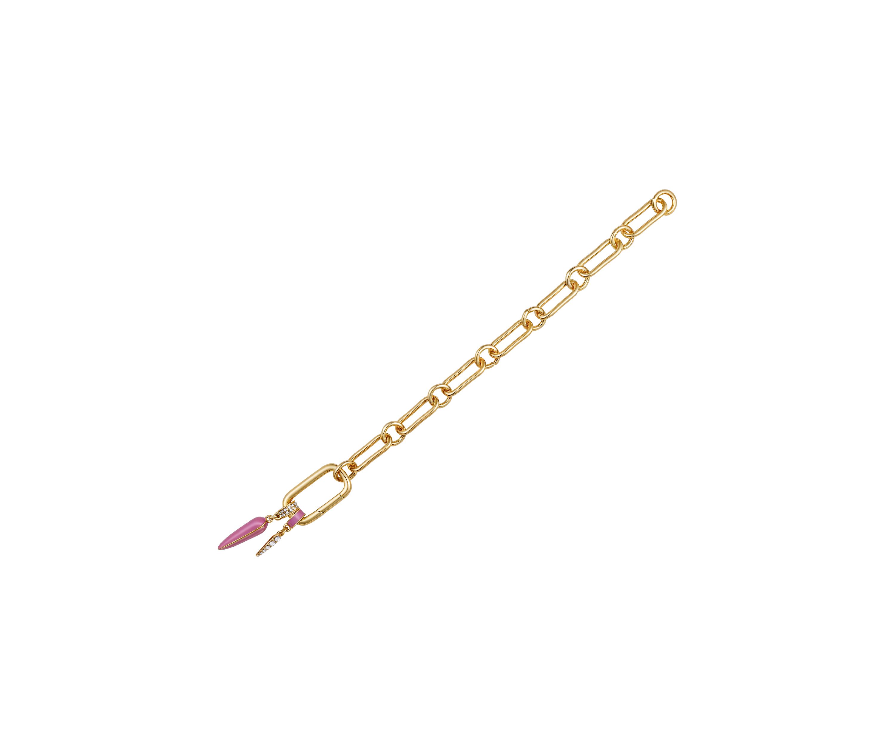 Pink Charm Gold-Tone Bracelet