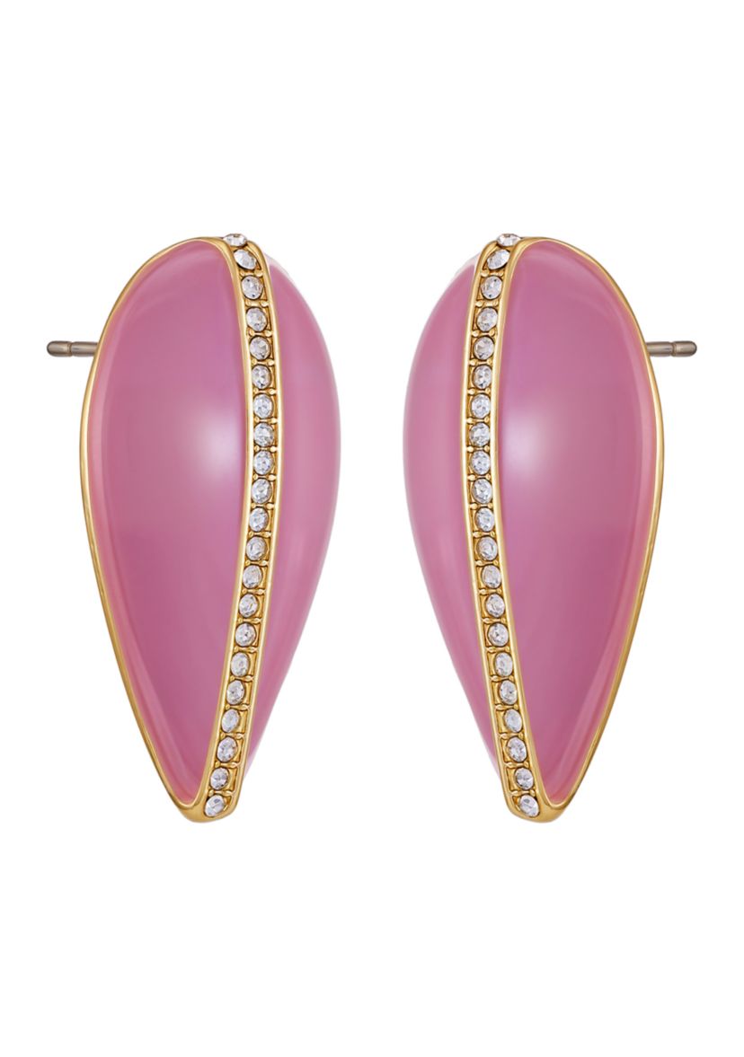 Pink Crystal Post Top Earrings