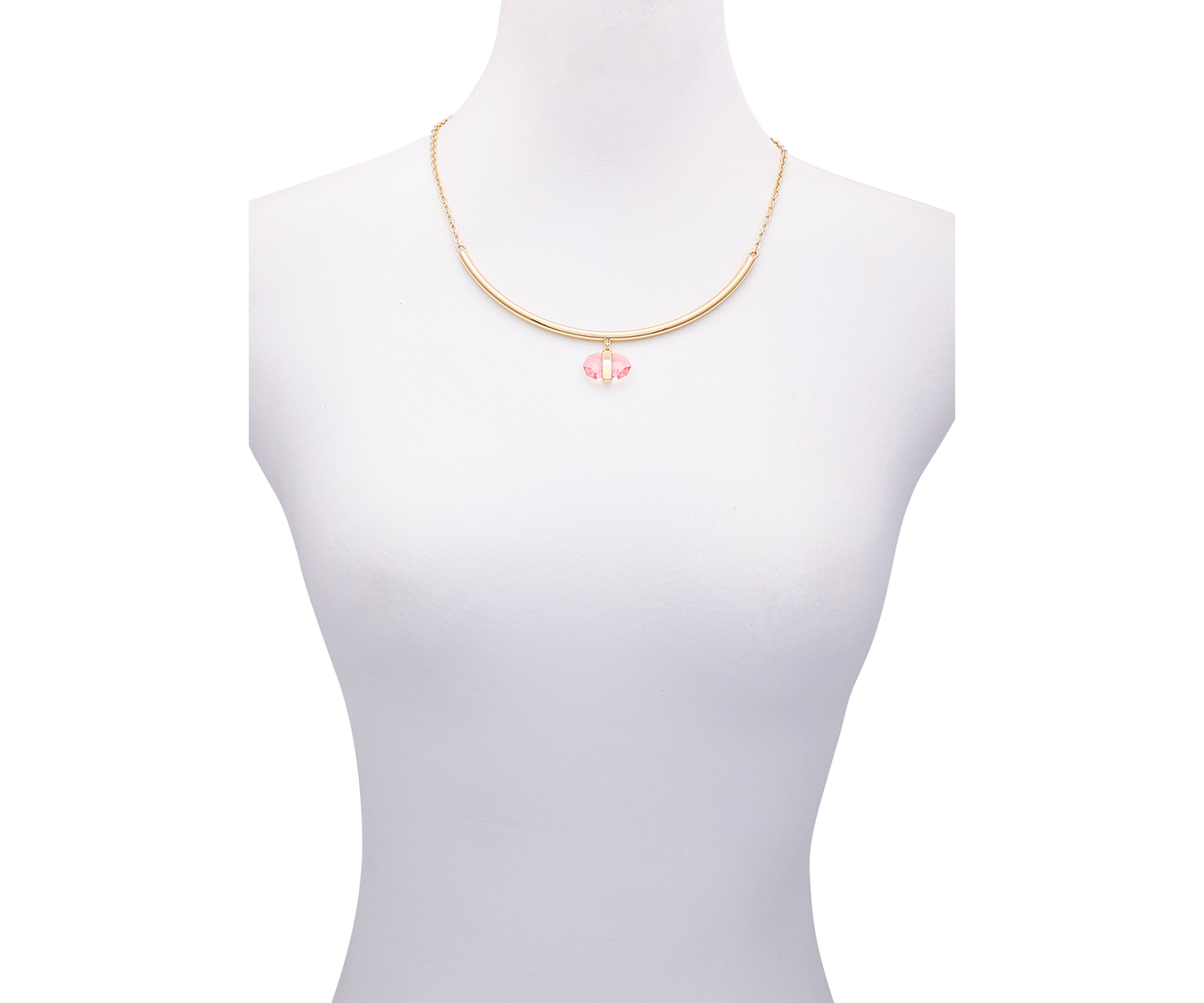 14K Plated Peach Collar Necklace 