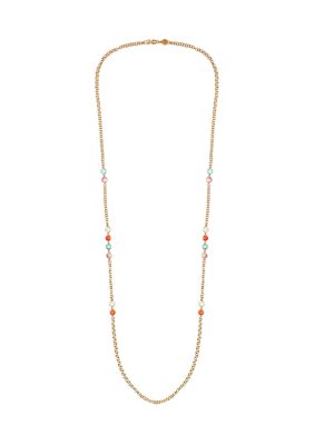 Vince Camuto Gold Plated Cubic Zirconia Station Necklace