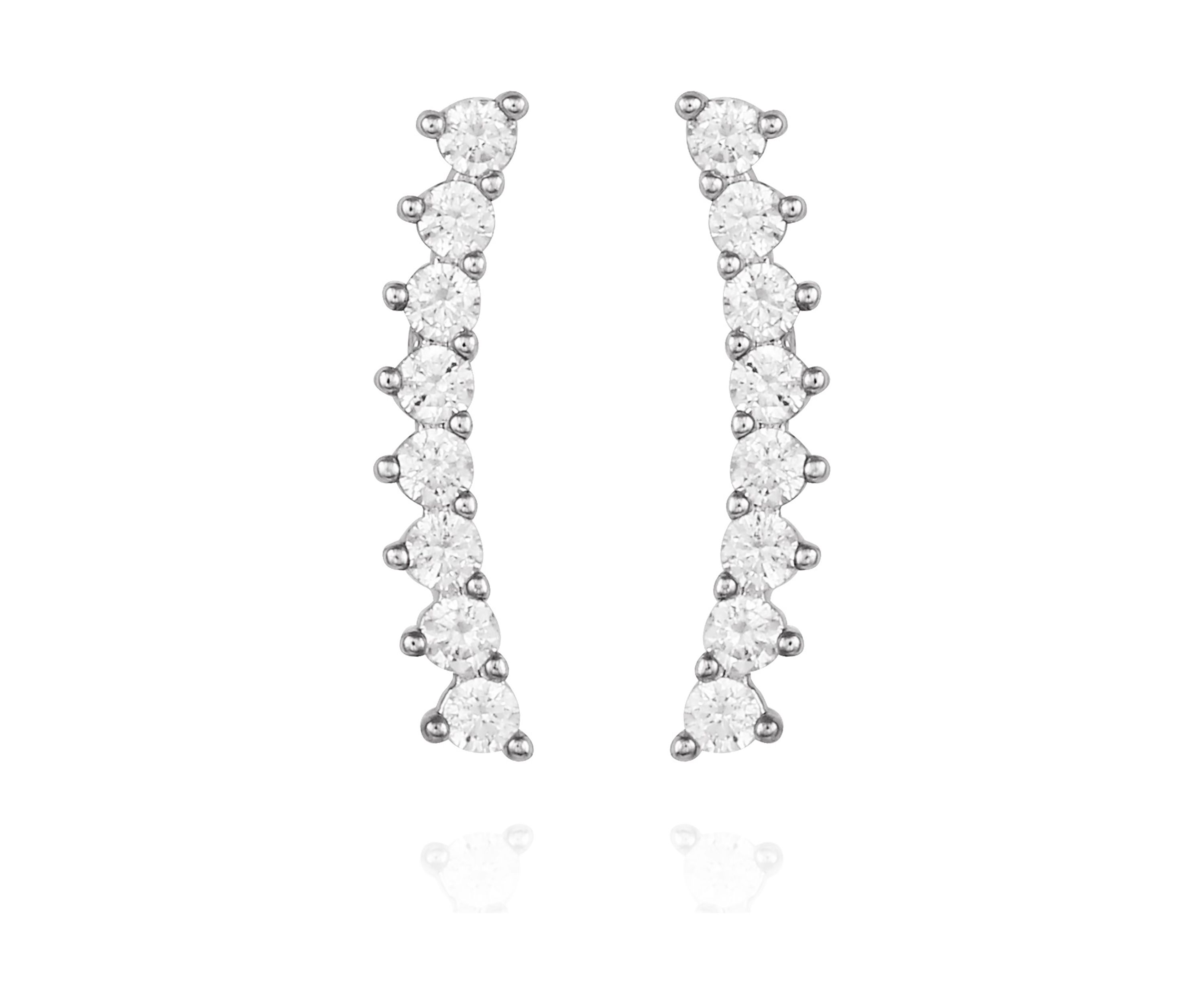 Silver Crystal Stud Earrings