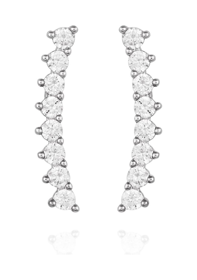 Silver Crystal Stud Earrings