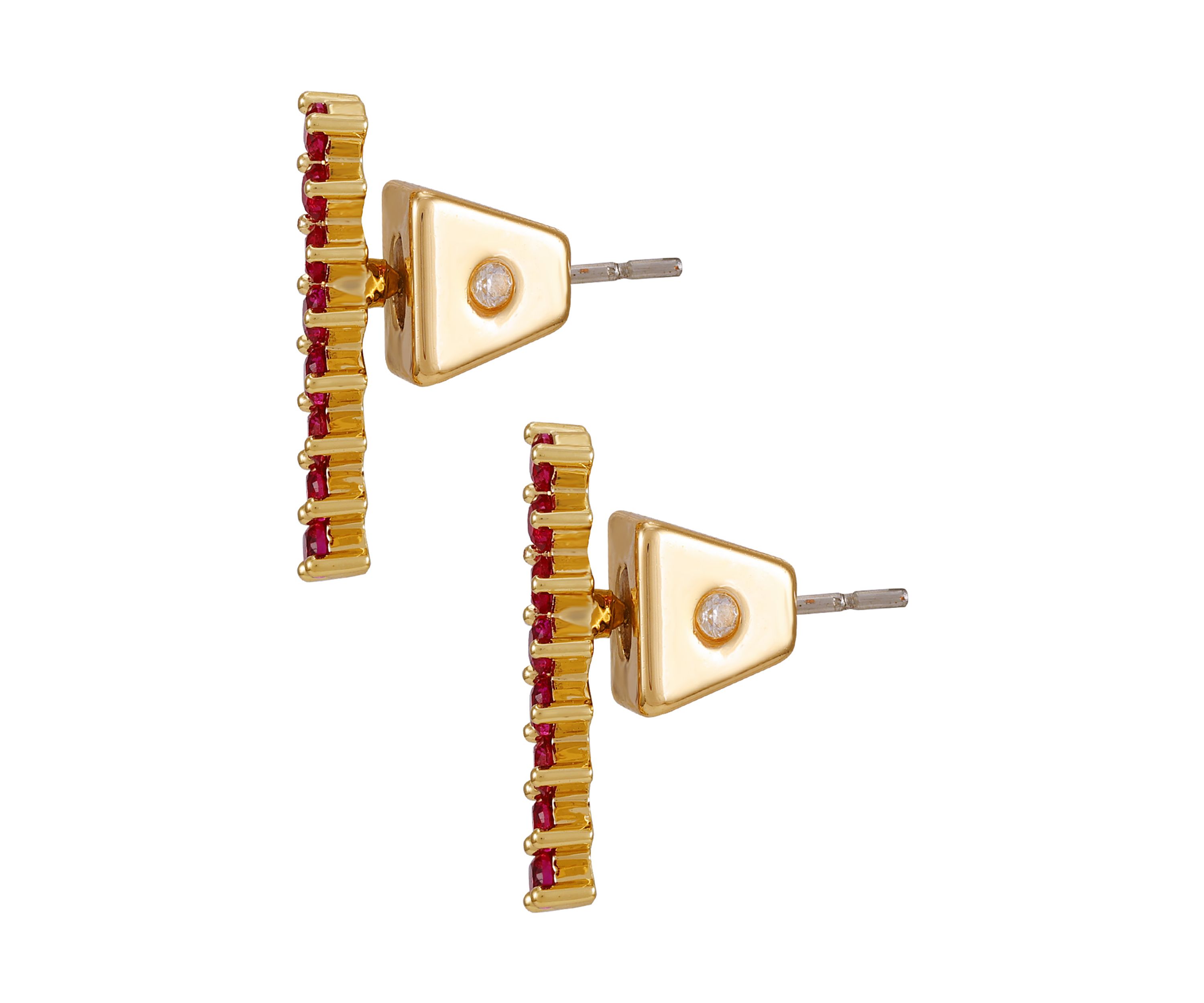 Linear Stone Stud Earrings