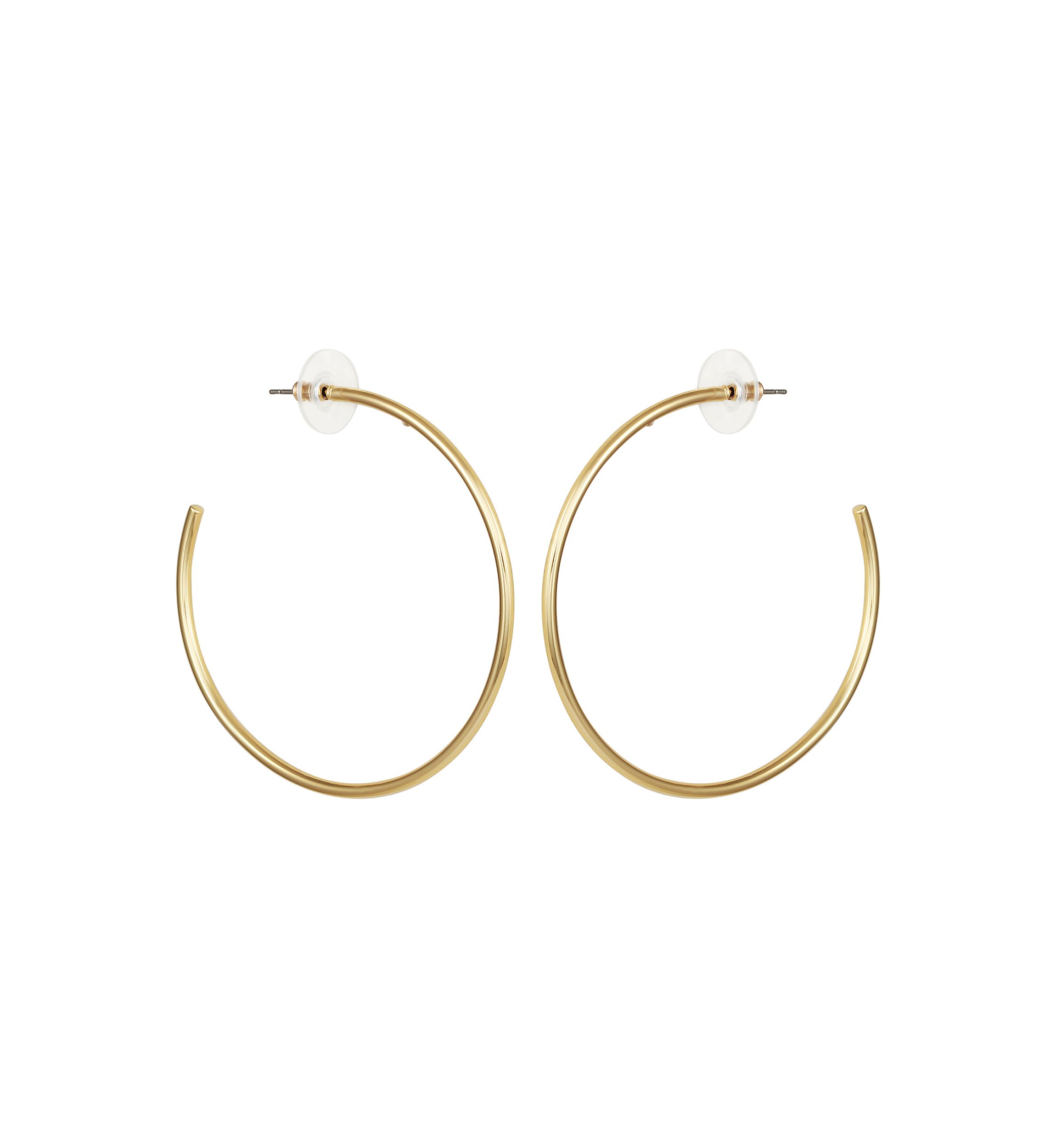 Gold-Tone Large Hoop Earrings
