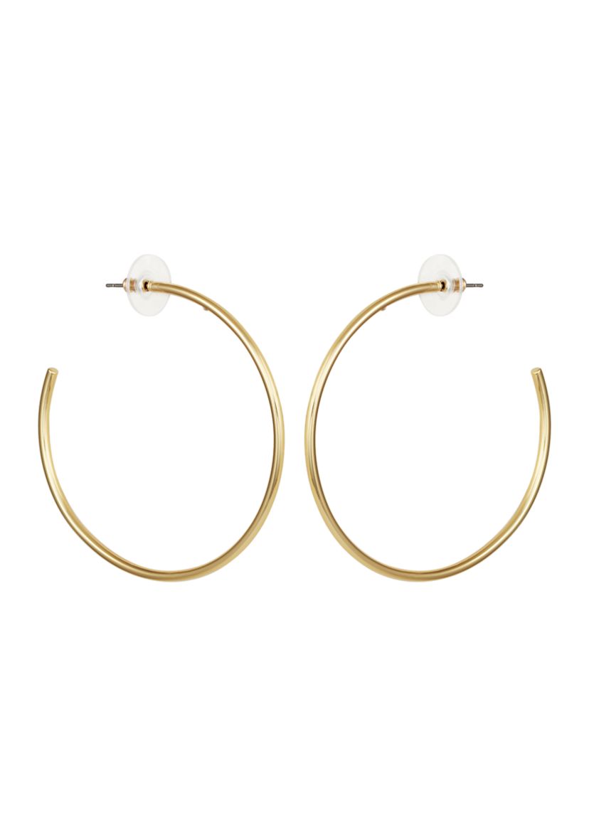 Gold-Tone Large Hoop Earrings