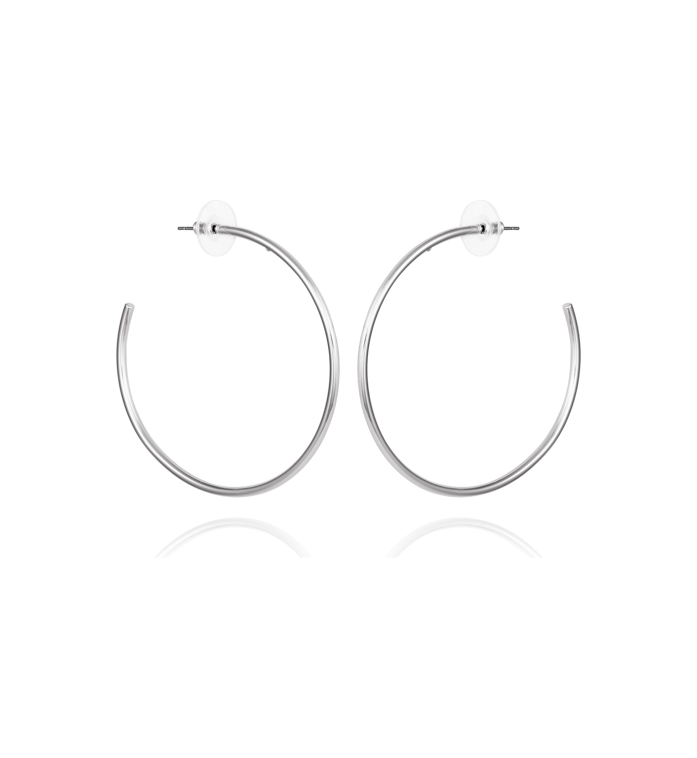  Large Silver Hoop Earrings