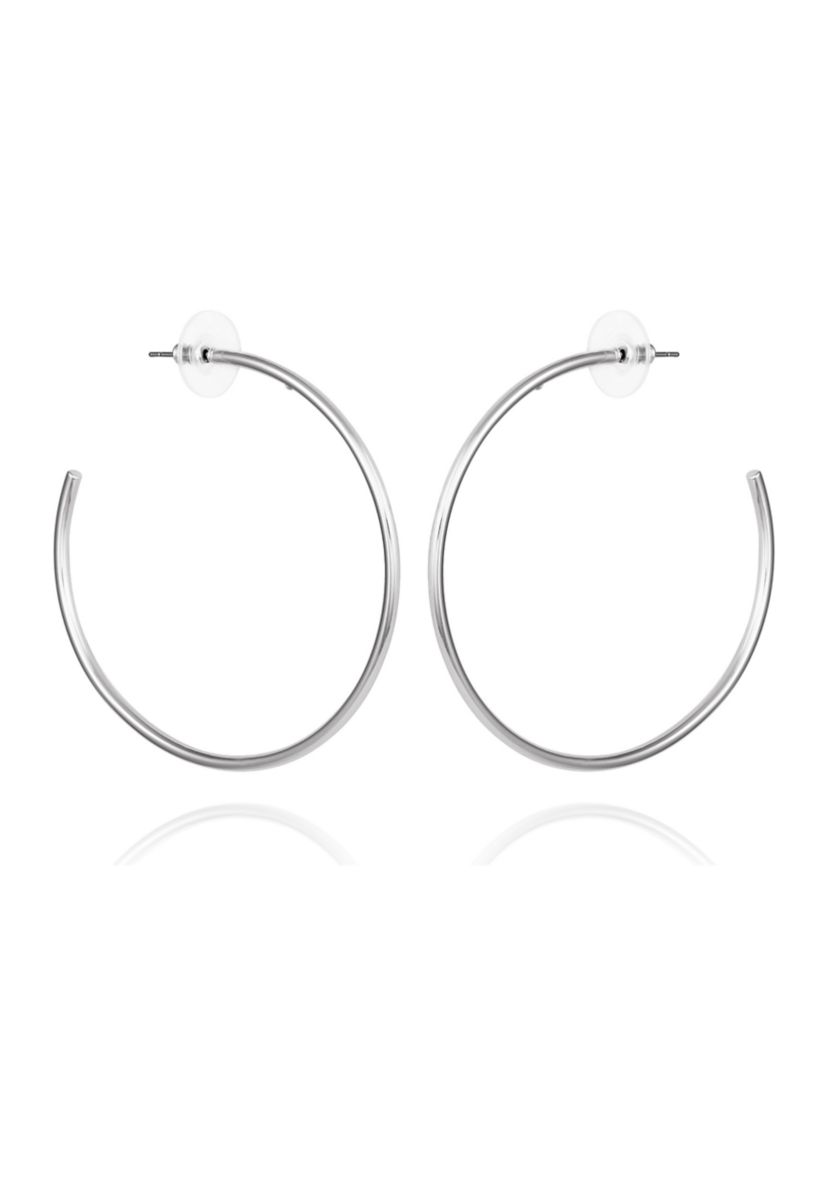  Large Silver Hoop Earrings
