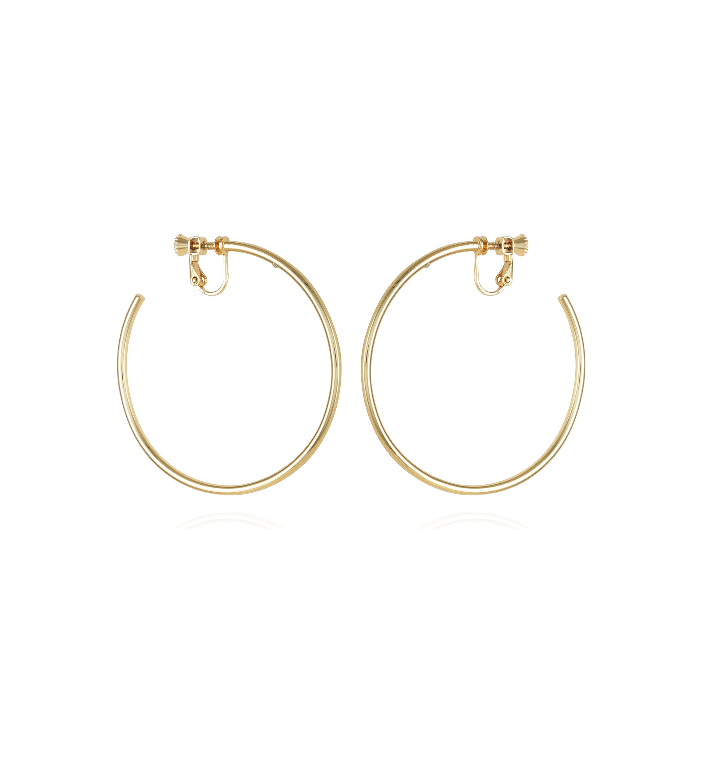  Gold Clip Hoop Earrings