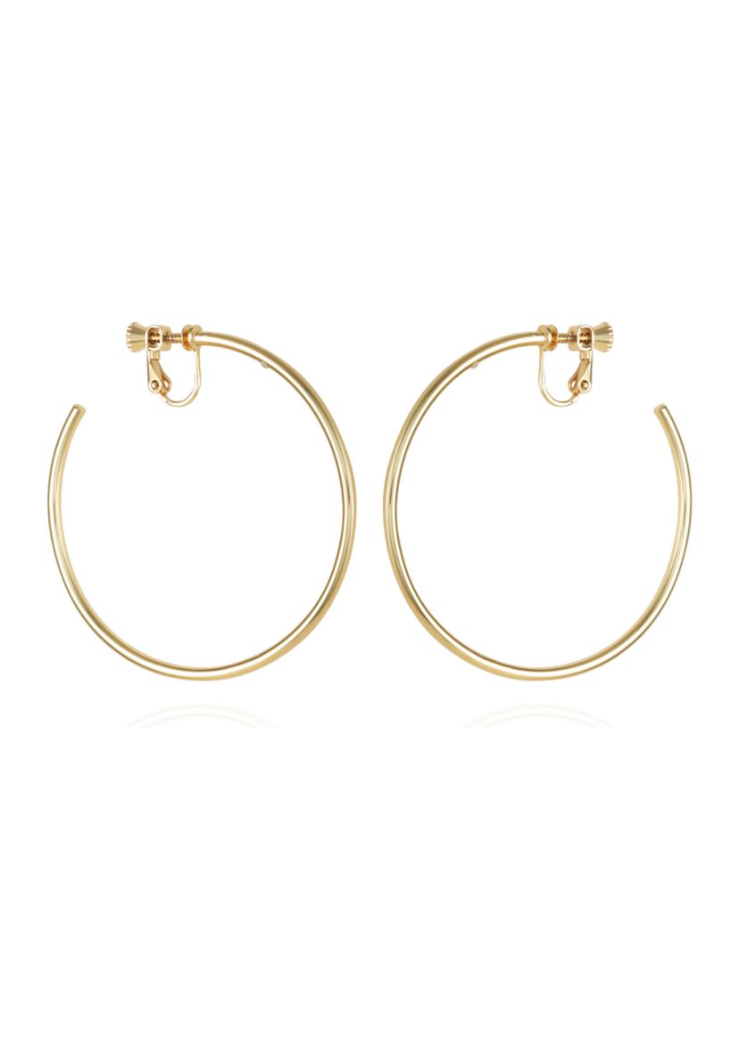  Gold Clip Hoop Earrings