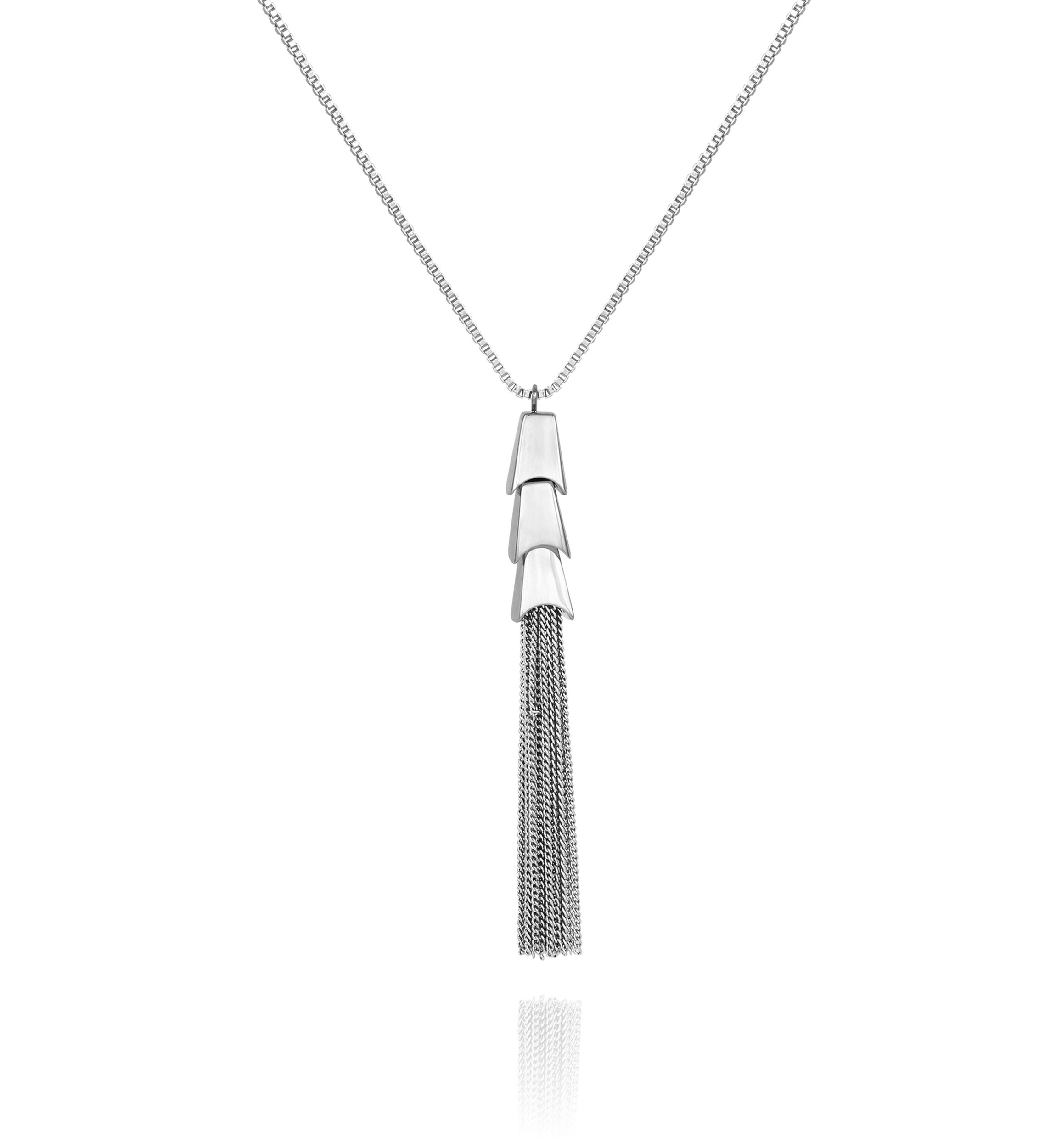 Silver-Tone Tassel Necklace