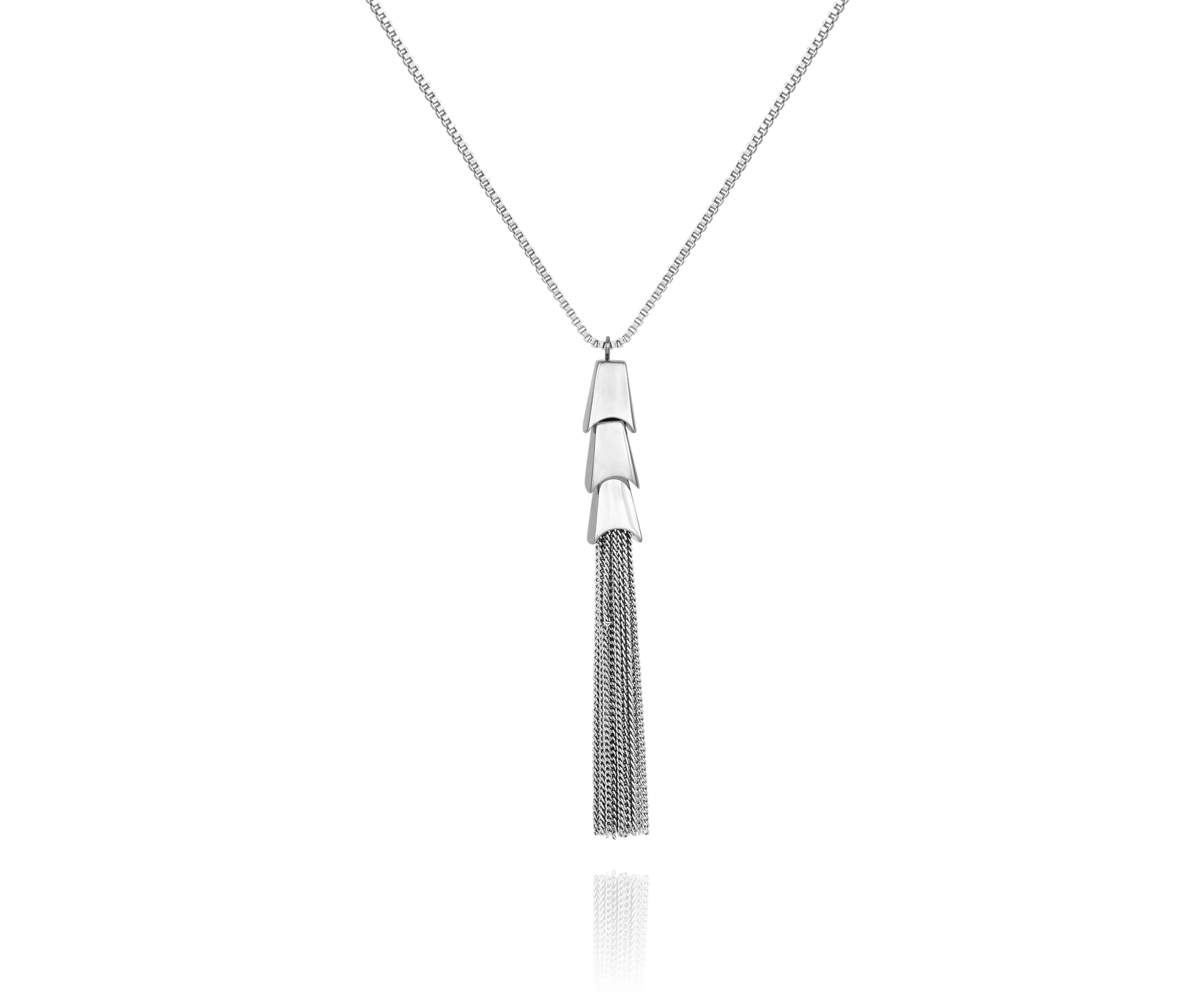 Silver-Tone Tassel Necklace
