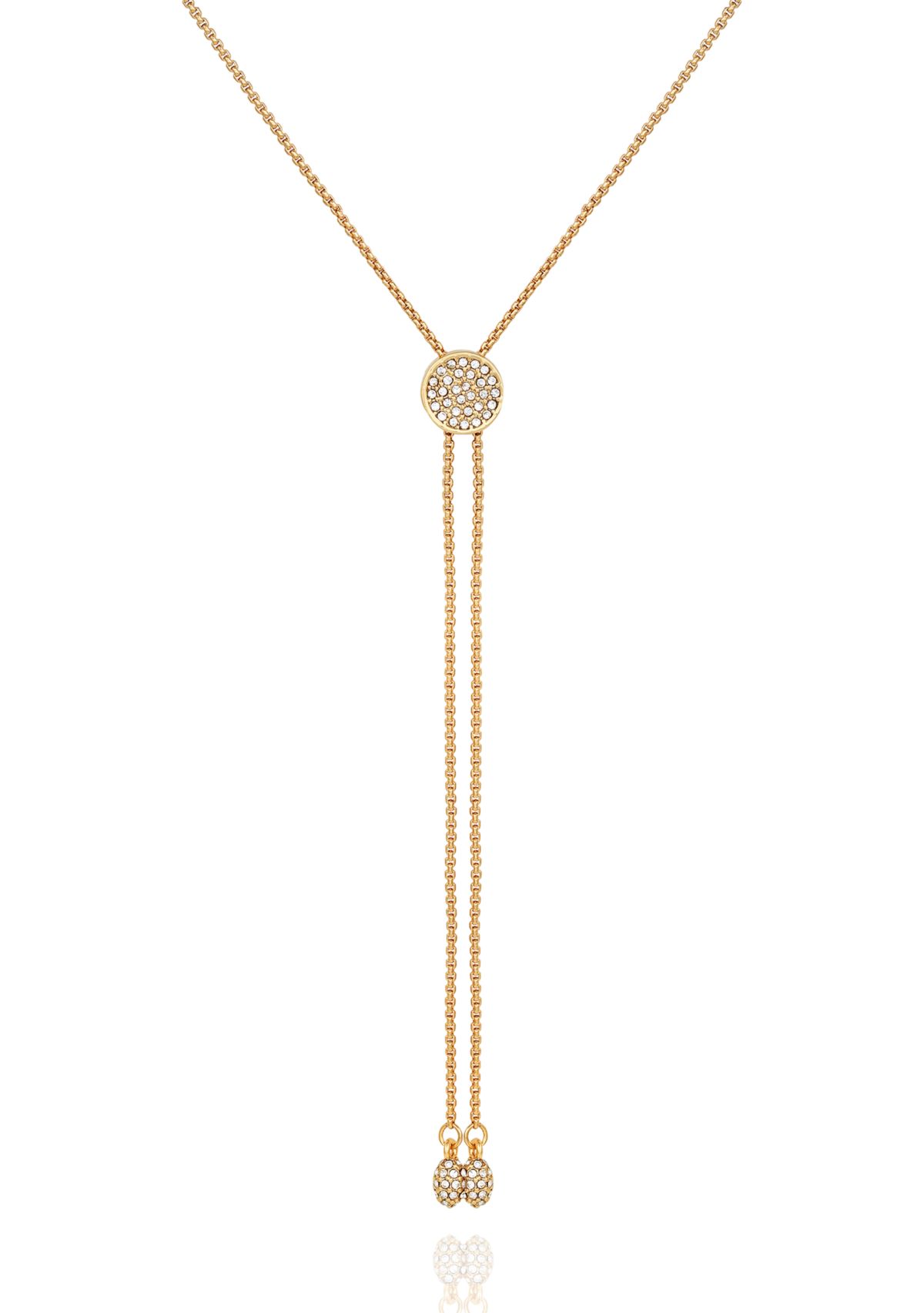Gold-Tone Crystal Slider Necklace