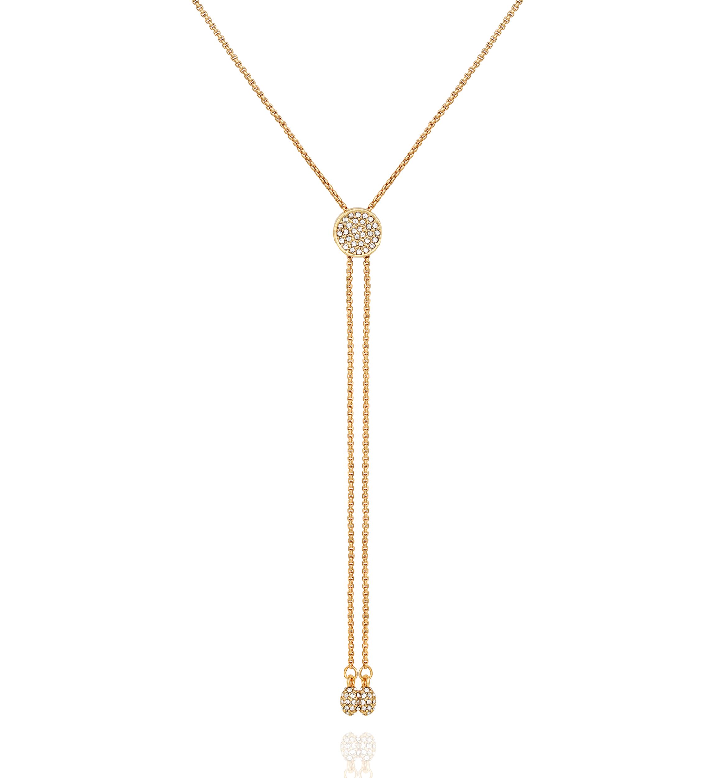 Gold-Tone Crystal Slider Necklace