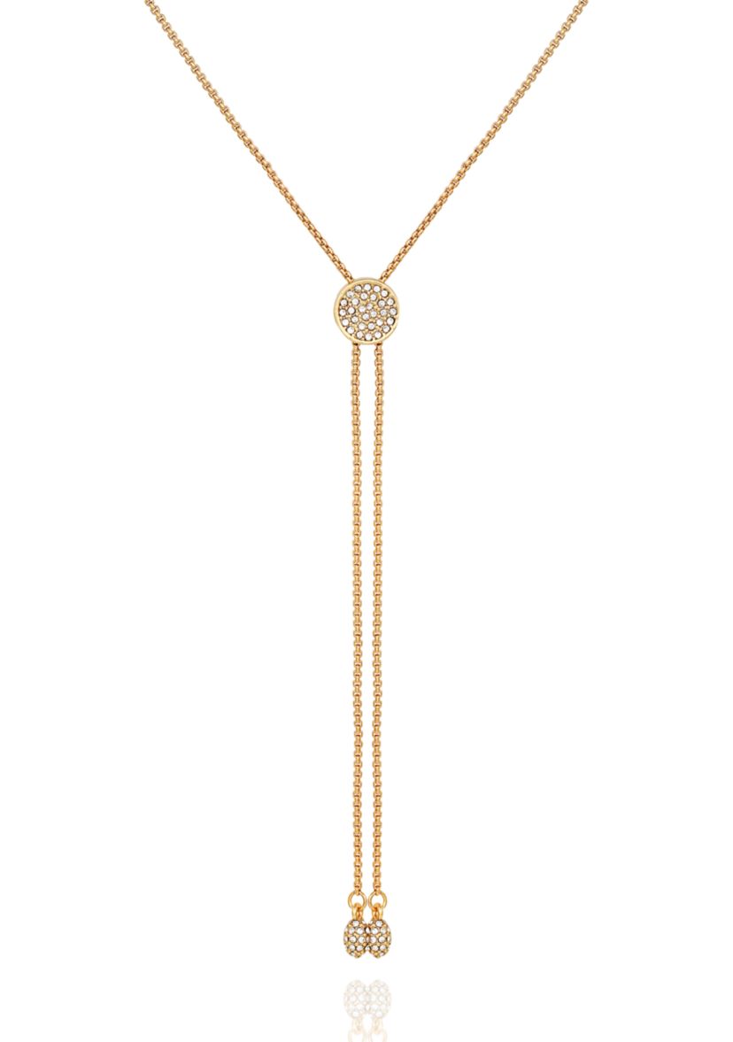 Gold-Tone Crystal Slider Necklace