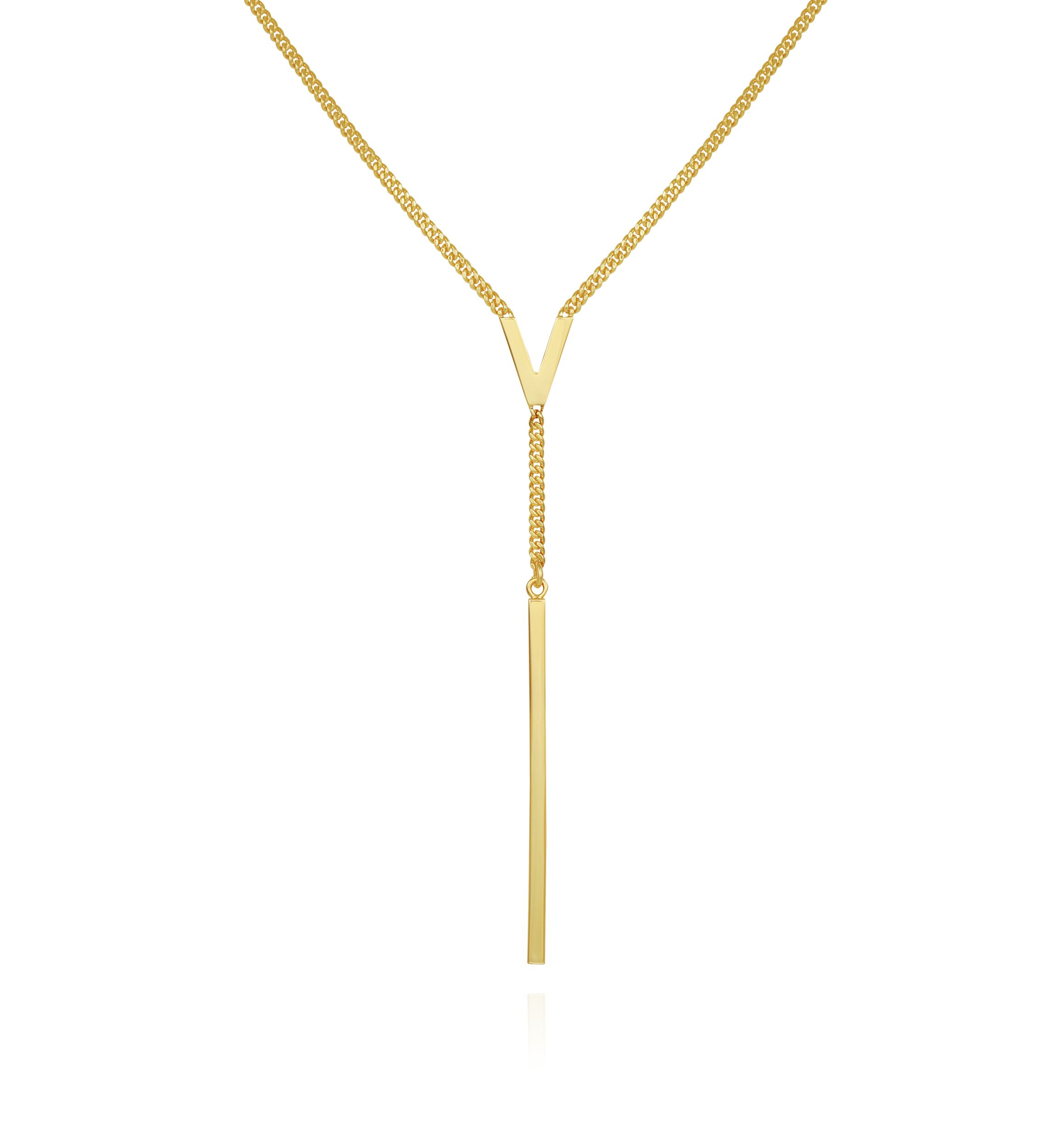 Gold-Tone "V" Lariet Necklace