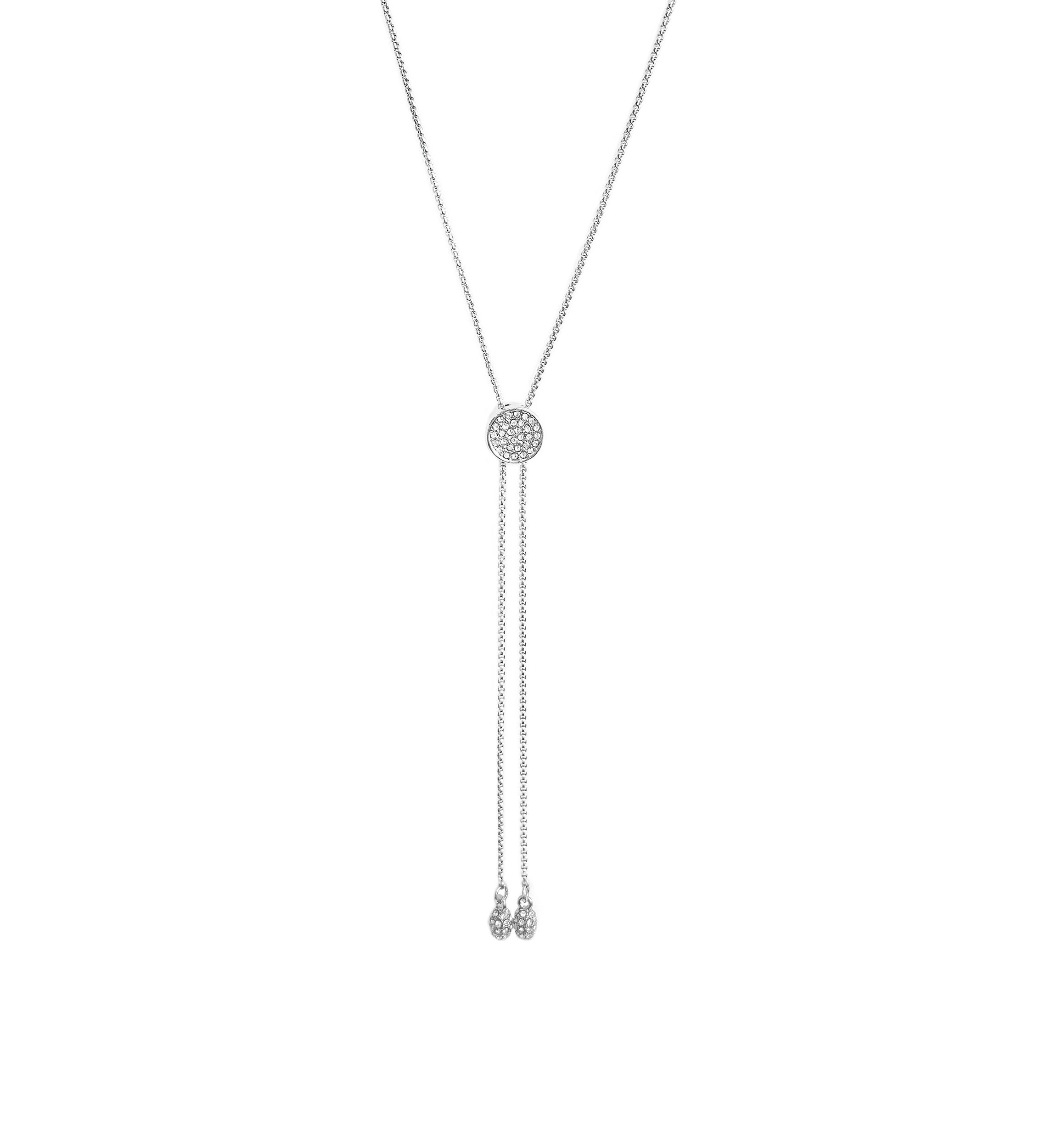  Silver Crystal Slider Necklace