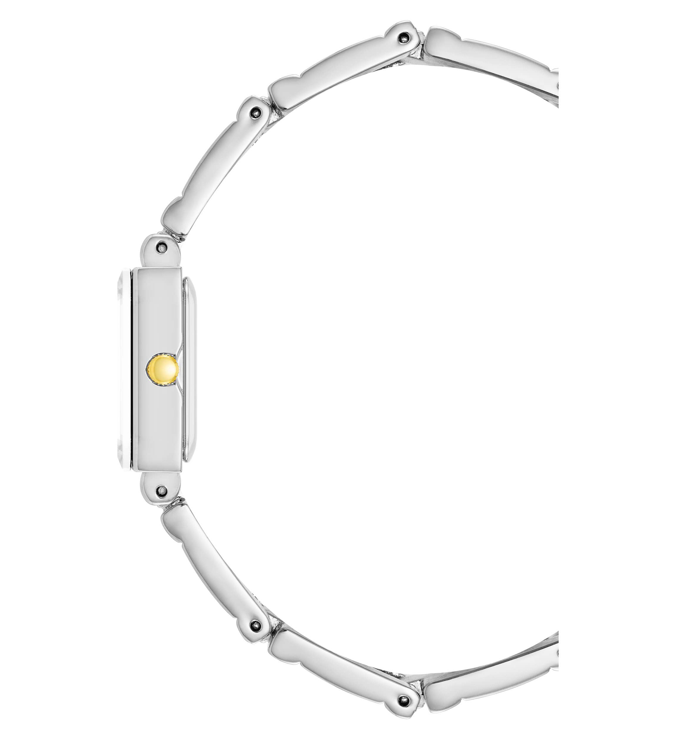 Anne Klein Womens Iconic Rectangular Two-Tone Metal ALloy Bangle Watch Set, 17mm