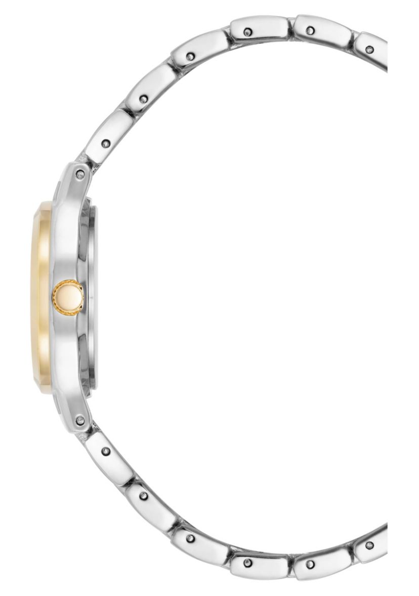 Anne Klein Womens Classic Two-Tone Metal Alloy Easy To Read Black Dial Watch, 26mm