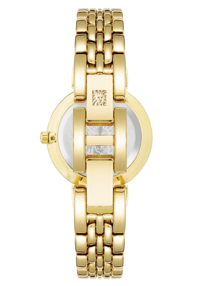 Anne Klein Womens Quartz Floral Gold-Tone Metal Alloy Watch, 30mm