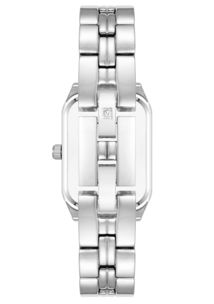 Anne Klein Womens Quartz Pink and Silver-Tone Octagonal Metal Alloy Bracelet Watch, 24mm