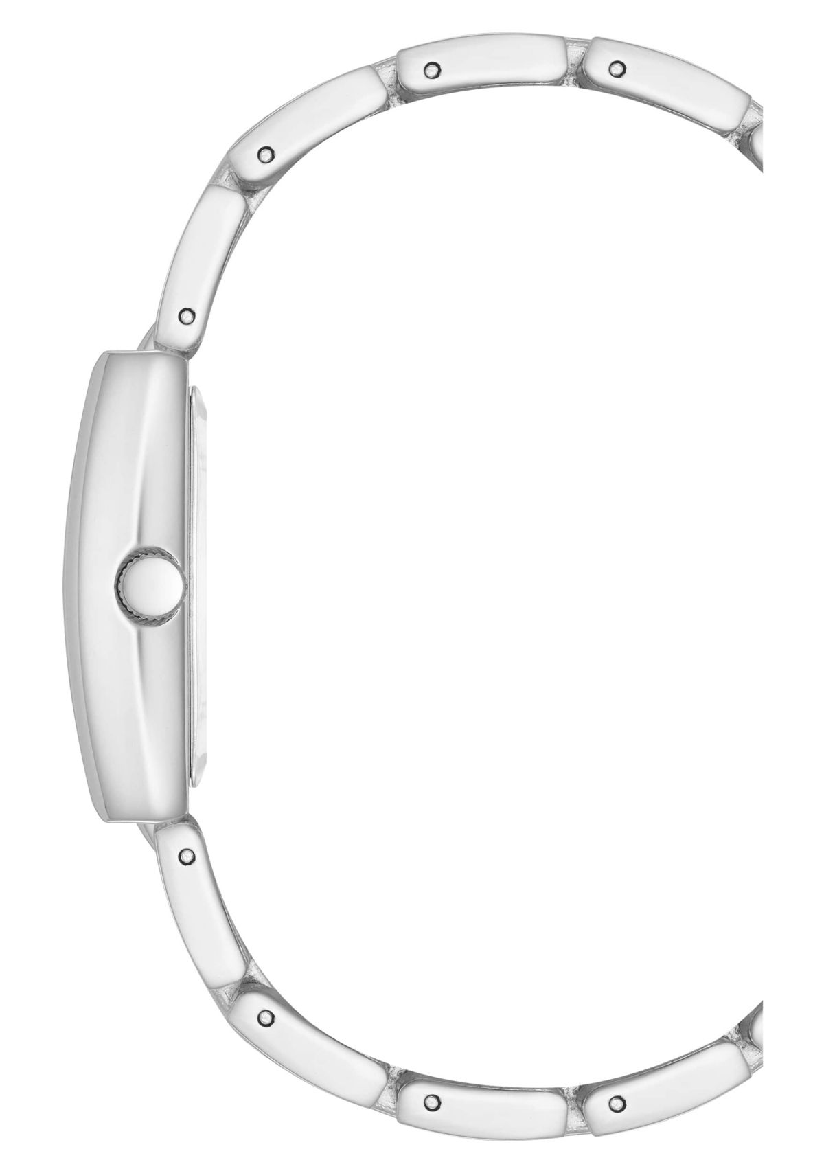 Anne Klein Womens Quartz Modern White Enamel and Silver-Tone Metal Alloy Watch, 30mm