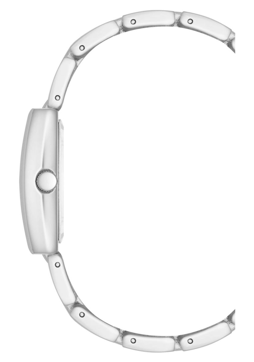 Anne Klein Womens Quartz Modern White Enamel and Silver-Tone Metal Alloy Watch, 30mm