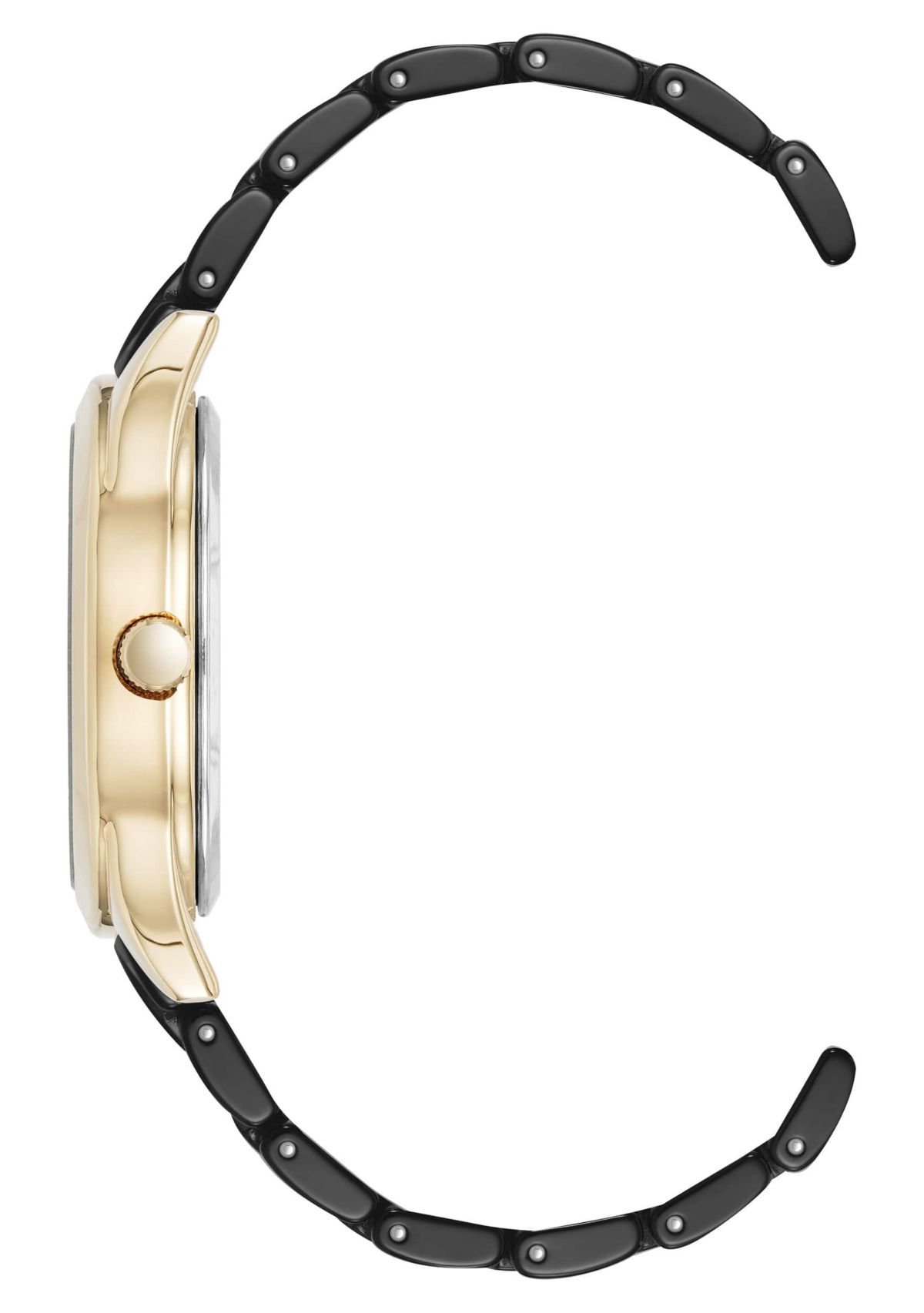 Anne Klein Womens Quartz Black Ceramic Oval Diamond Dial Watch, 27mm