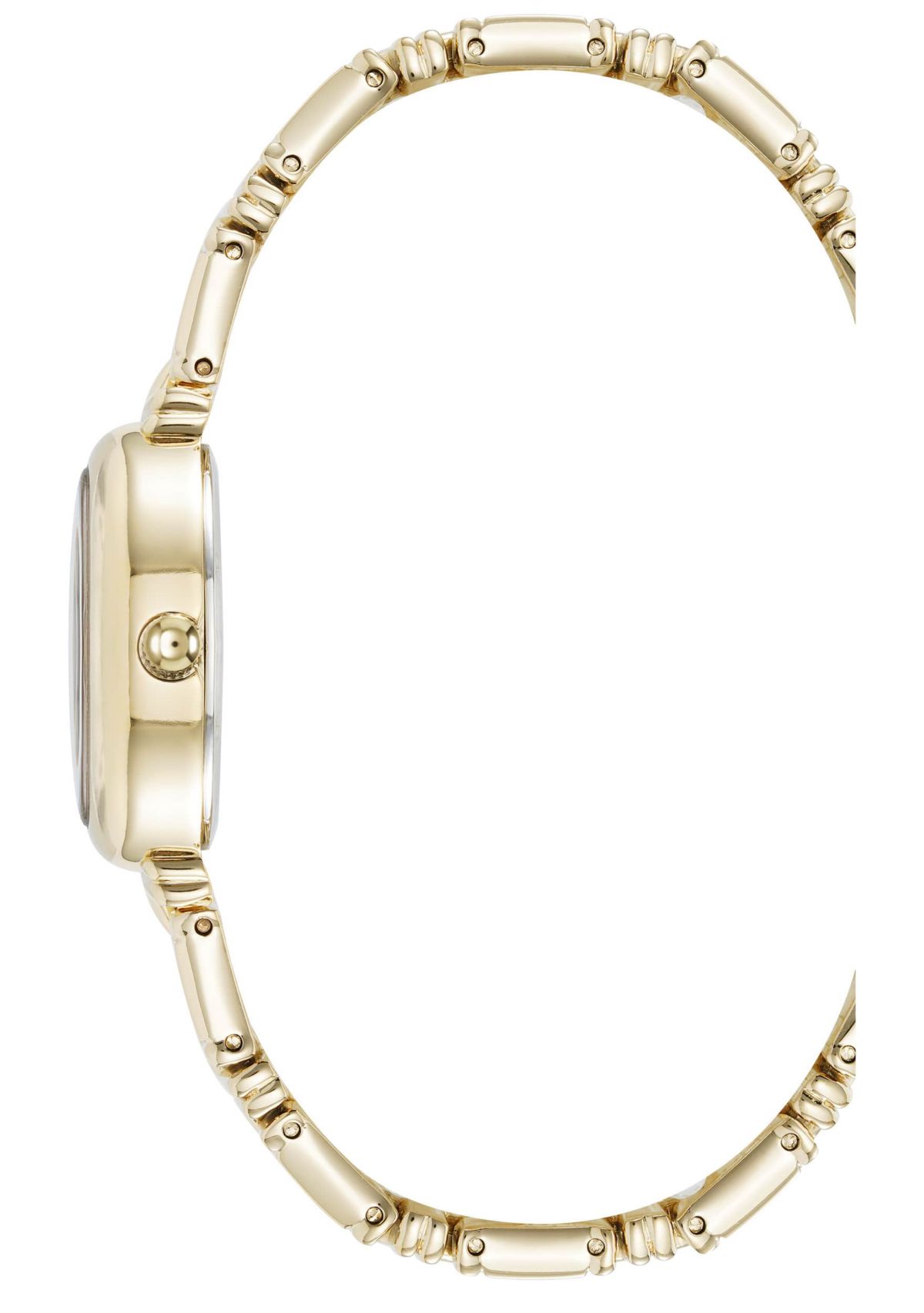 Anne Klein Womens Enduring Oval Gold-Tone Metal Alloy Bracelet Watch, 20mm