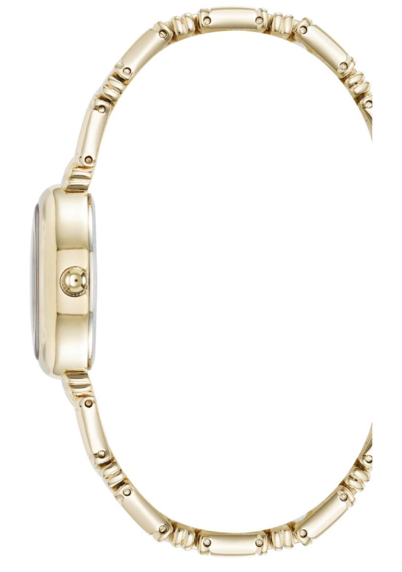Anne Klein Womens Enduring Oval Gold-Tone Metal Alloy Bracelet Watch, 20mm