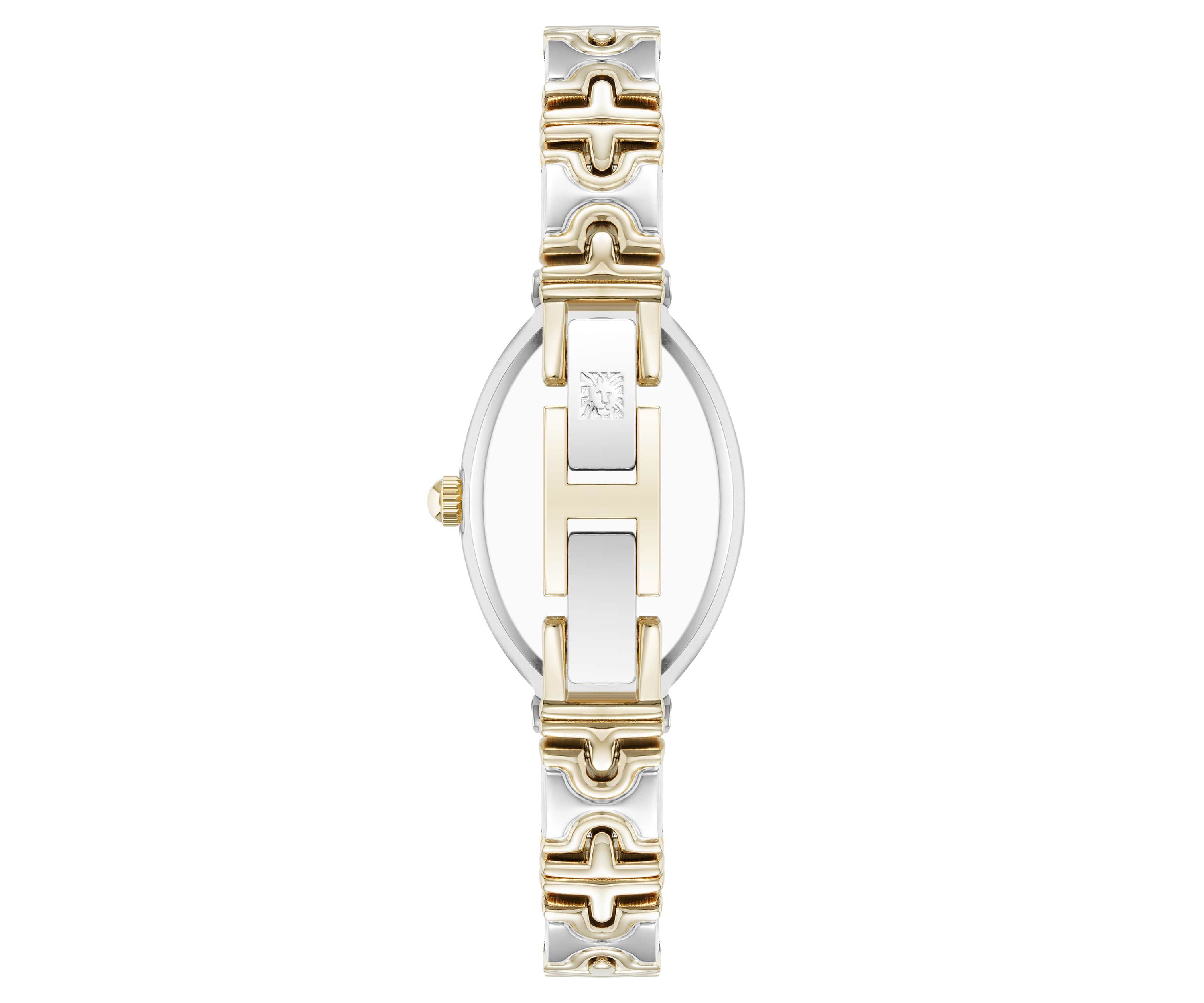 Anne Klein Womens Enduring Oval Two-Tone Metal Alloy Bracelet Watch, 20mm
