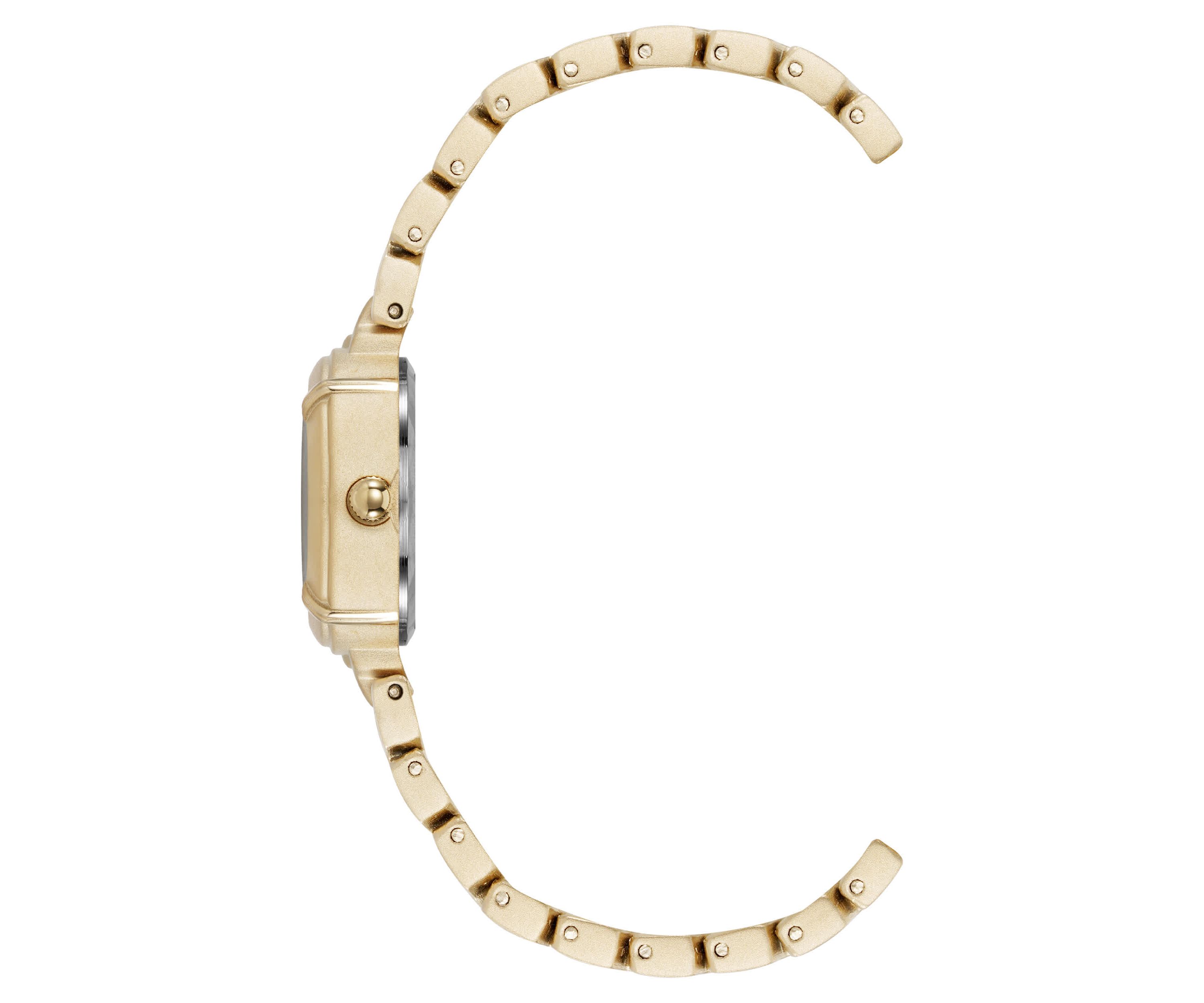 Anne Klein Womens Modern Easy To Read Dial Gold-Tone Metal Alloy Bracelet Watch Set, 22mm