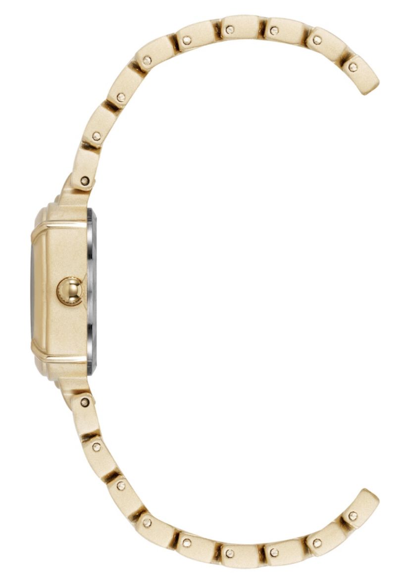 Anne Klein Womens Modern Easy To Read Dial Gold-Tone Metal Alloy Bracelet Watch Set, 22mm