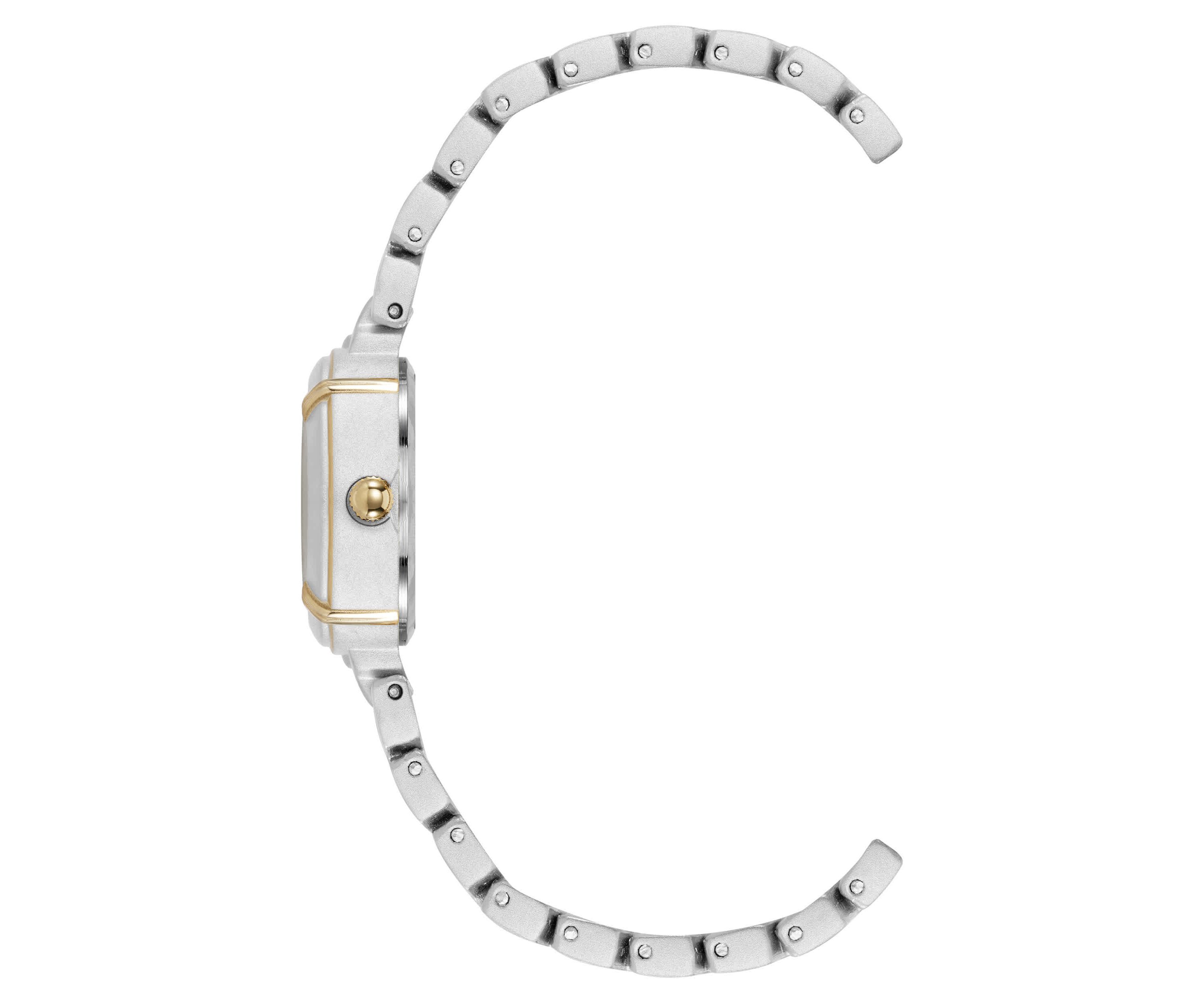 Anne Klein Womens Modern Easy To Read Dial Two-Tone Metal Alloy Bracelet Watch Set, 22mm