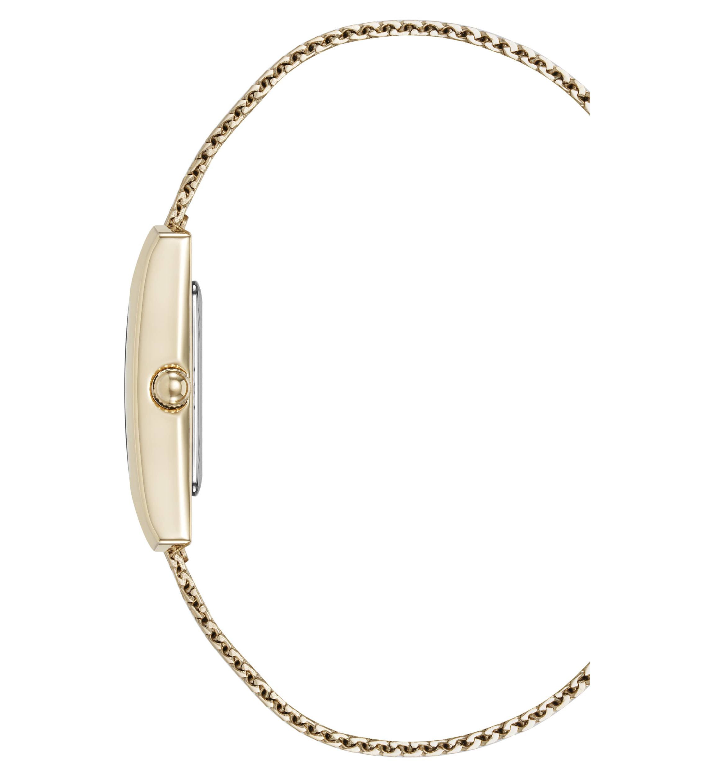 Anne Klein Womens Quartz Petite Diamond Dial Gold-Tone Stainless Steel Mesh Watch, 20mm