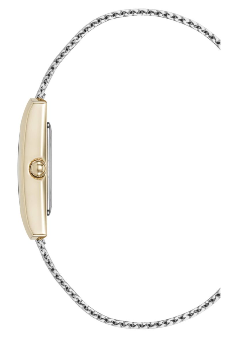 Anne Klein Womens Quartz Petite Diamond Dial Two-Tone Stainless Steel Mesh Watch, 20mm