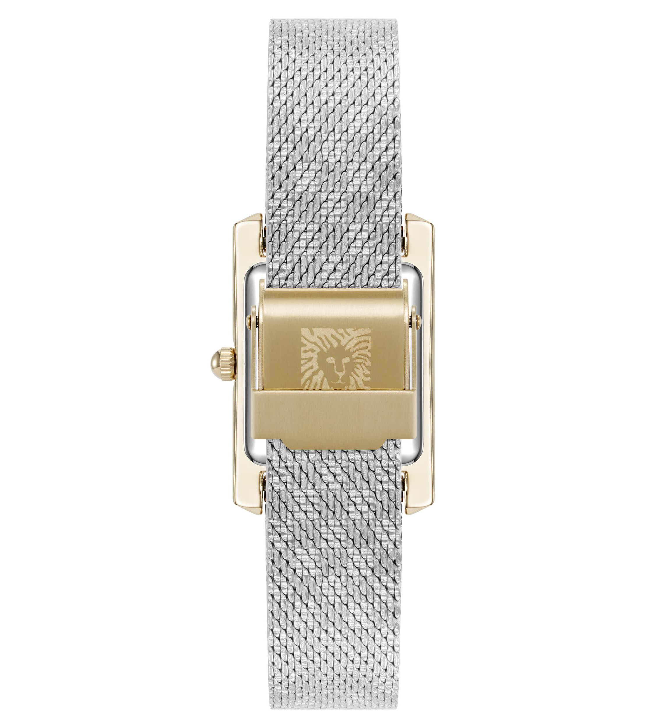 Anne Klein Womens Quartz Petite Diamond Dial Two-Tone Stainless Steel Mesh Watch, 20mm