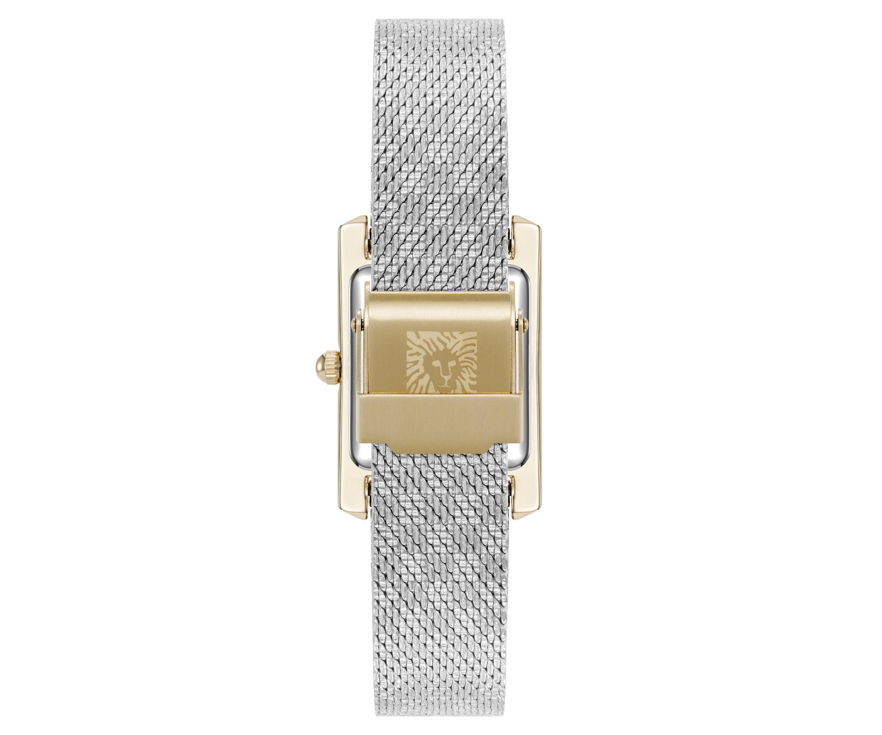 Anne Klein Womens Quartz Petite Diamond Dial Two-Tone Stainless Steel Mesh Watch, 20mm