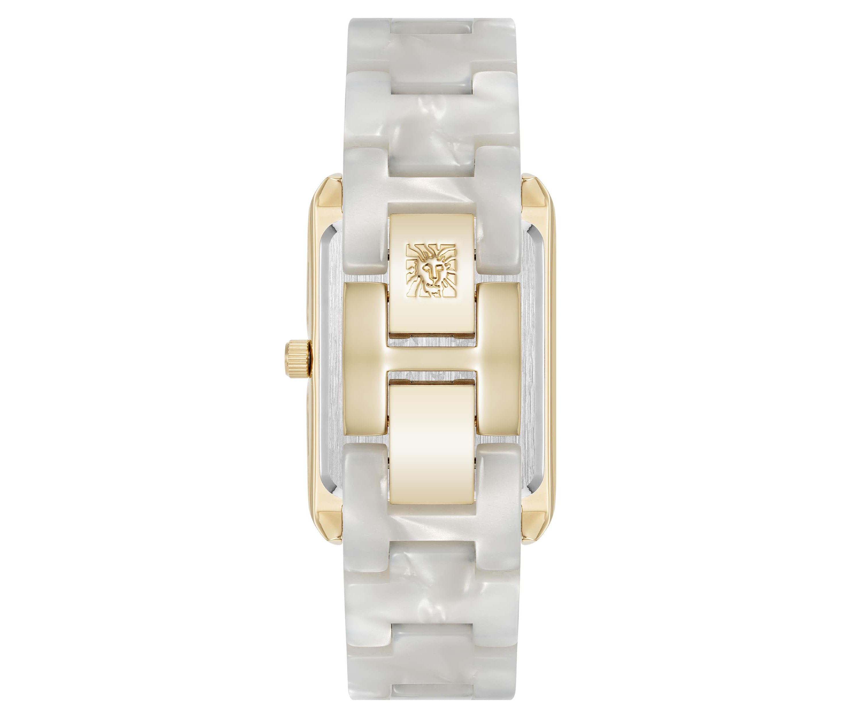 Anne Klein Womens Quartz Delicate Rectangular Ivory Acetate Bracelet Watch, 26mm