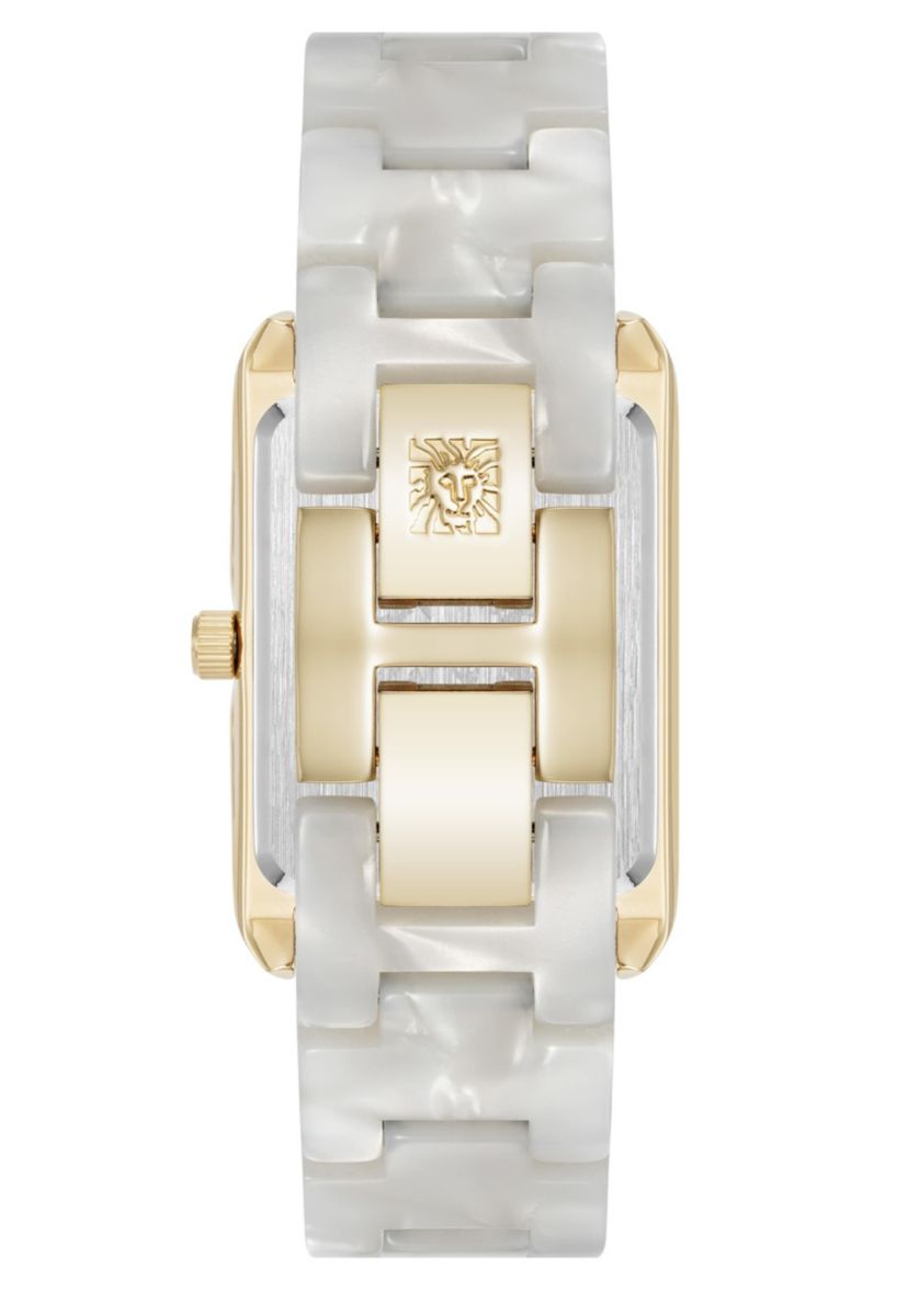 Anne Klein Womens Quartz Delicate Rectangular Ivory Acetate Bracelet Watch, 26mm