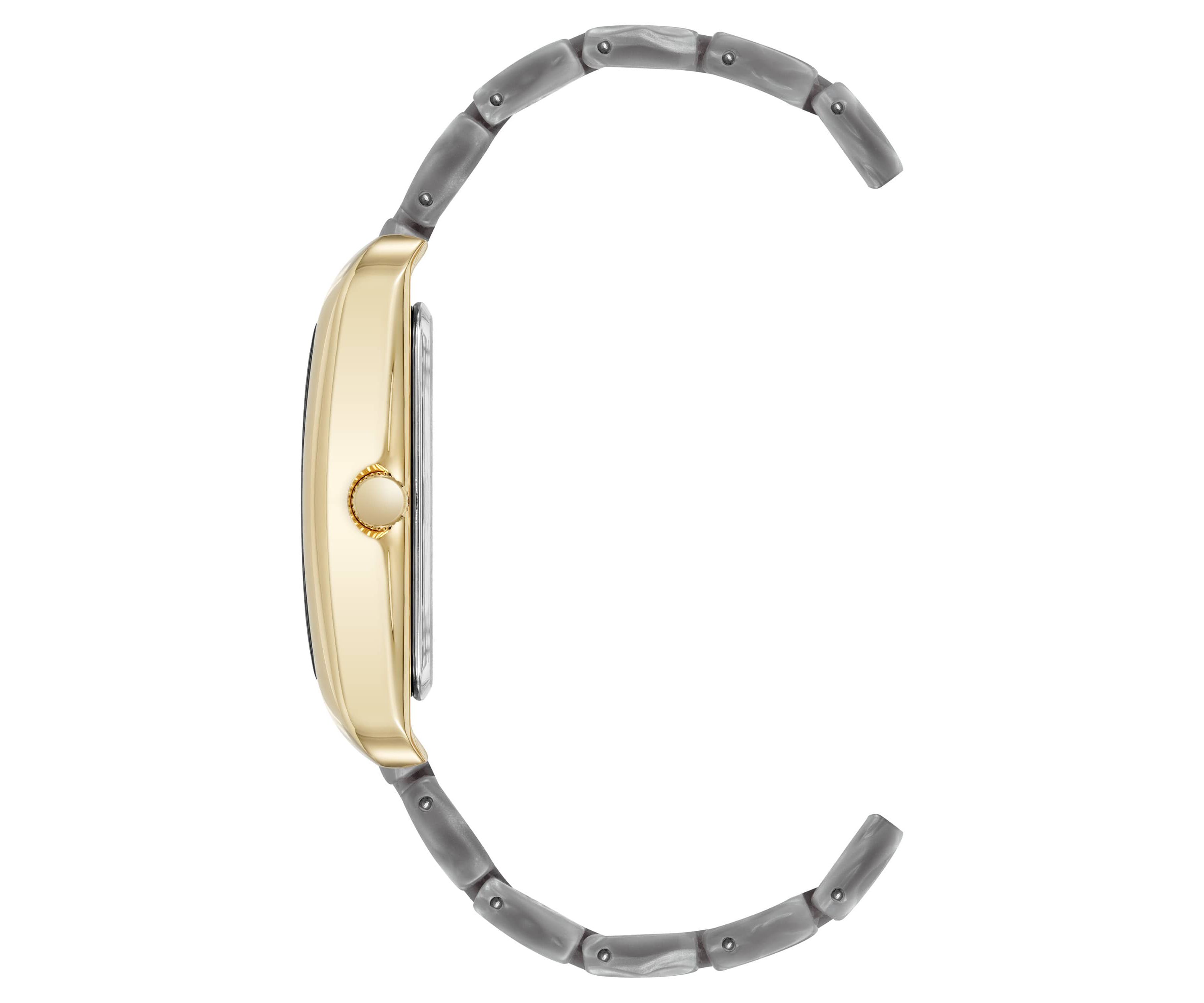 Anne Klein Womens Quartz Delicate Rectangular Gray Acetate Bracelet Watch, 26mm
