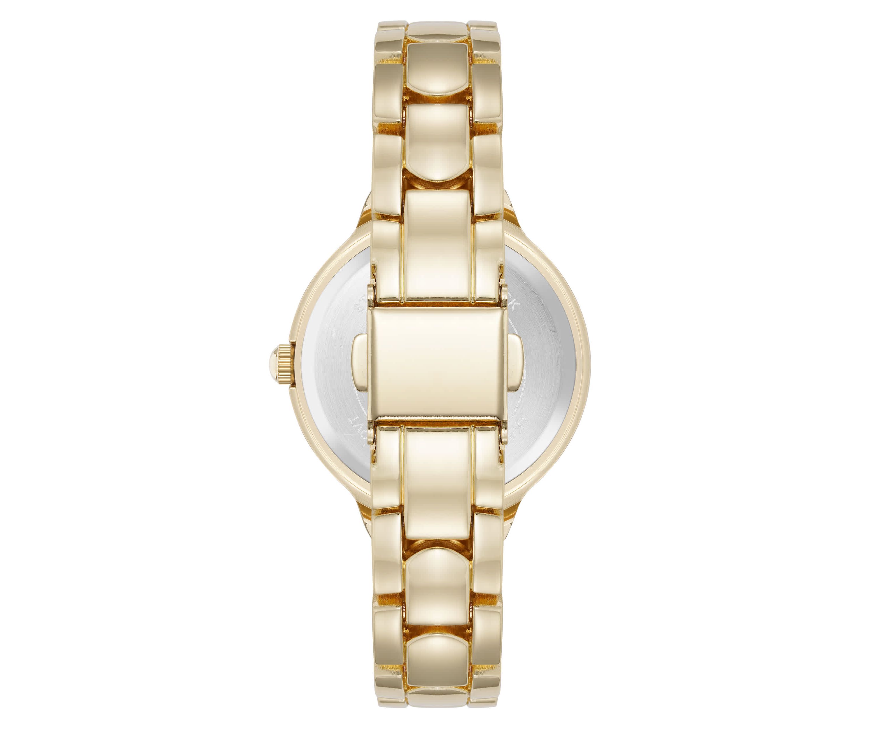 Anne Klein Womens Quartz Delicate Crystal Accented Black Dial Gold-Tone Alloy Metal Watch, 28mm