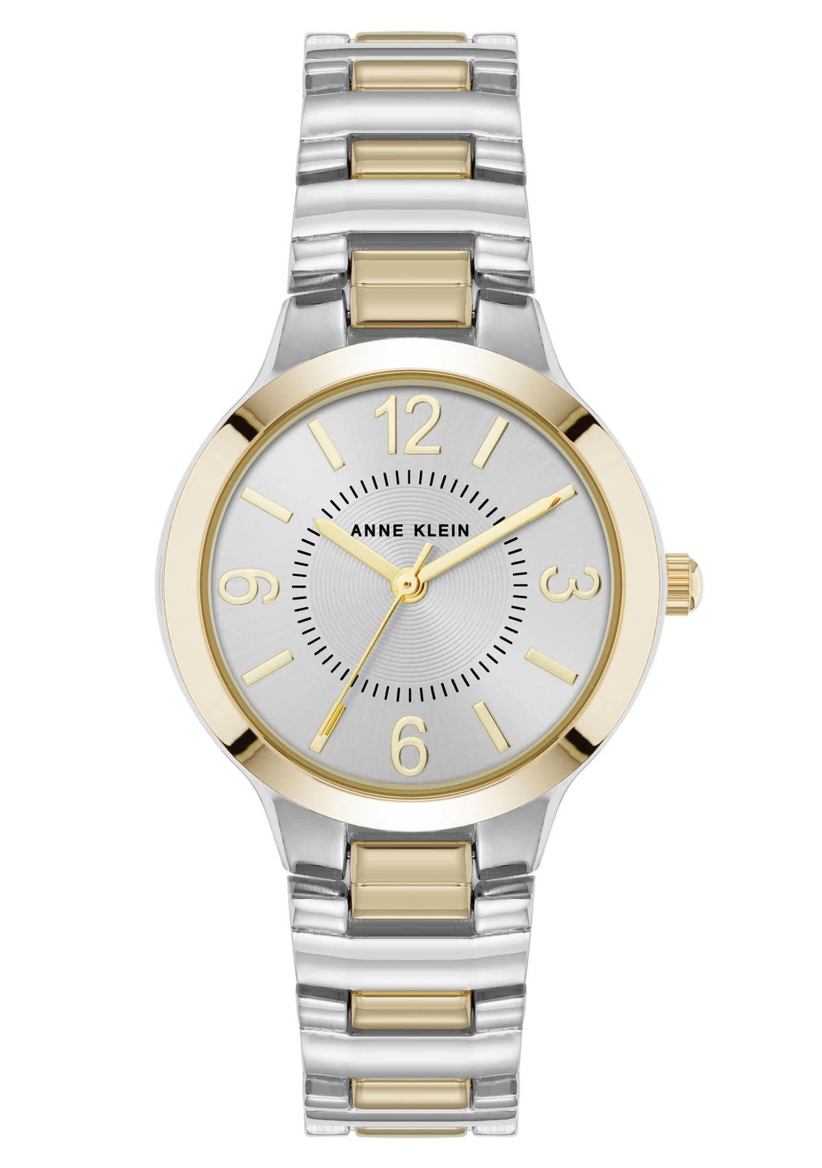 Anne Klein Womens Quartz Essential Round Two-Tone Metal Alloy Watch, 32mm