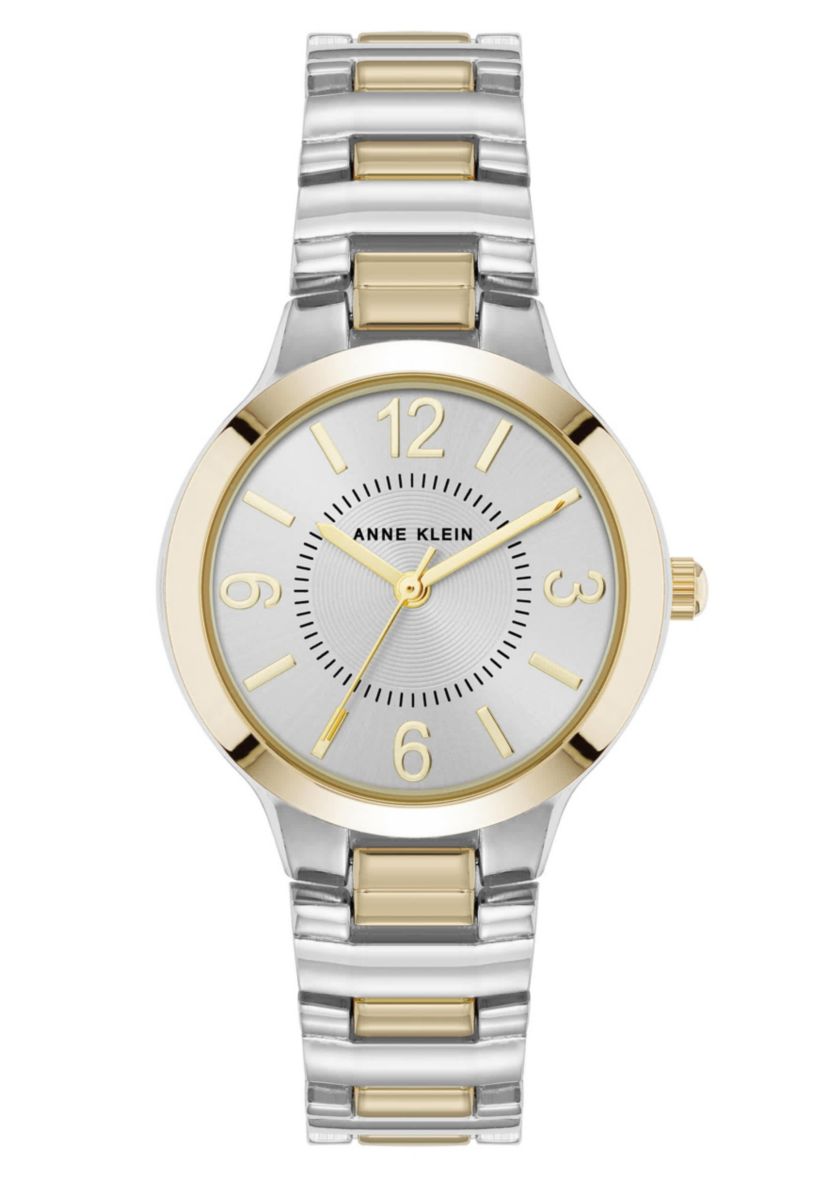 Anne Klein Womens Quartz Essential Round Two-Tone Metal Alloy Watch, 32mm