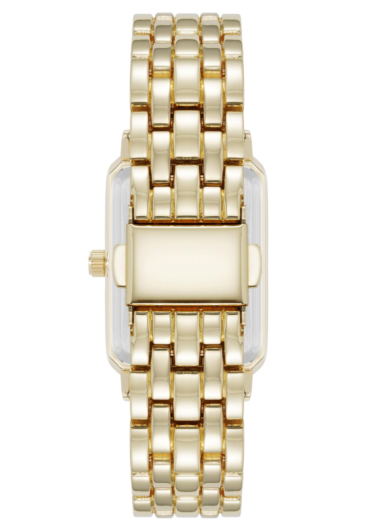 Anne Klein Womens Quartz Rectangular Estate Gold-Tone Metal Alloy and Champagne Dial Watch, 25mm