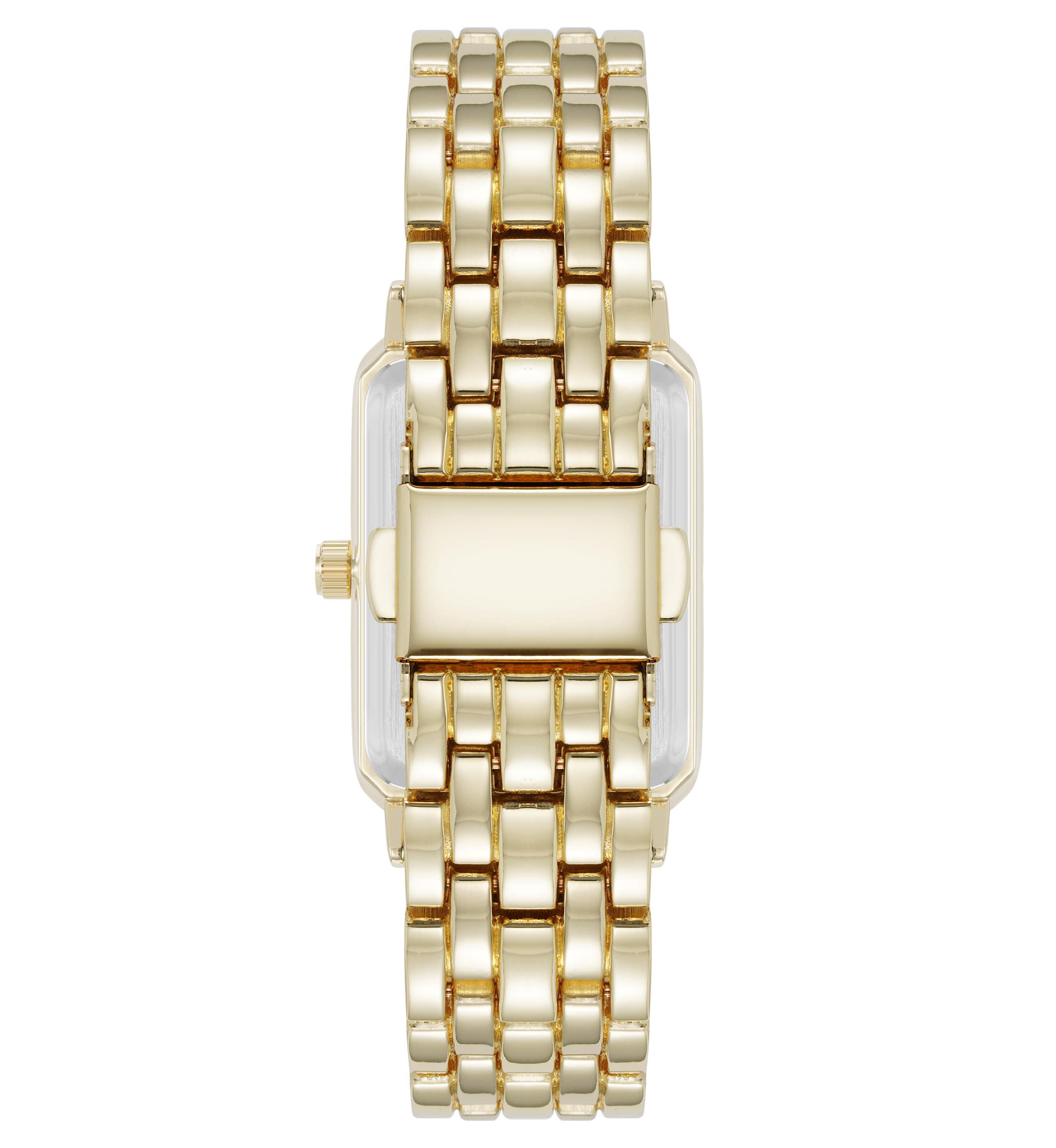 Anne Klein Womens Quartz Rectangular Estate Gold-Tone Metal Alloy and Champagne Dial Watch, 25mm